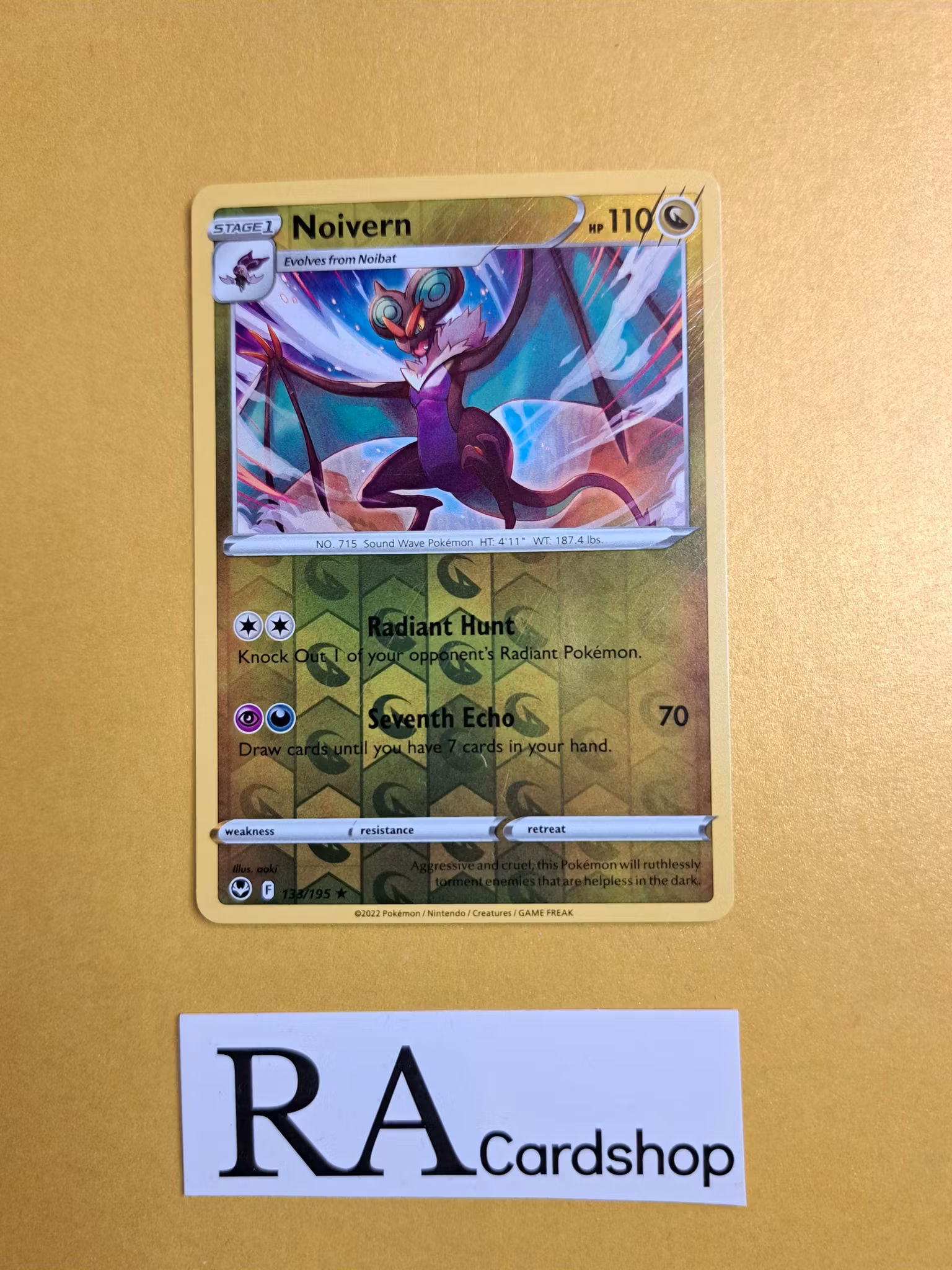 Noivern Reverse Holo Rare 133/195 Silver Tempest Pokemon