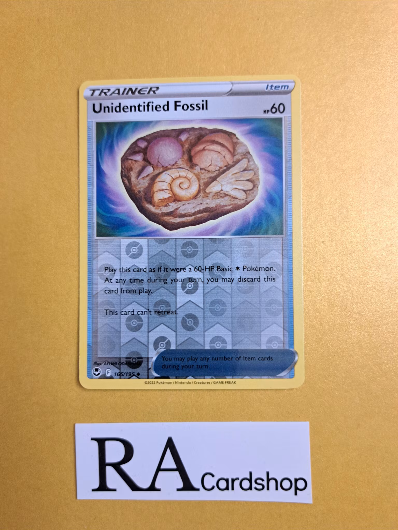 Unidentified Fossil Reverse Holo Uncommon 165/195 Silver Tempest Pokemon