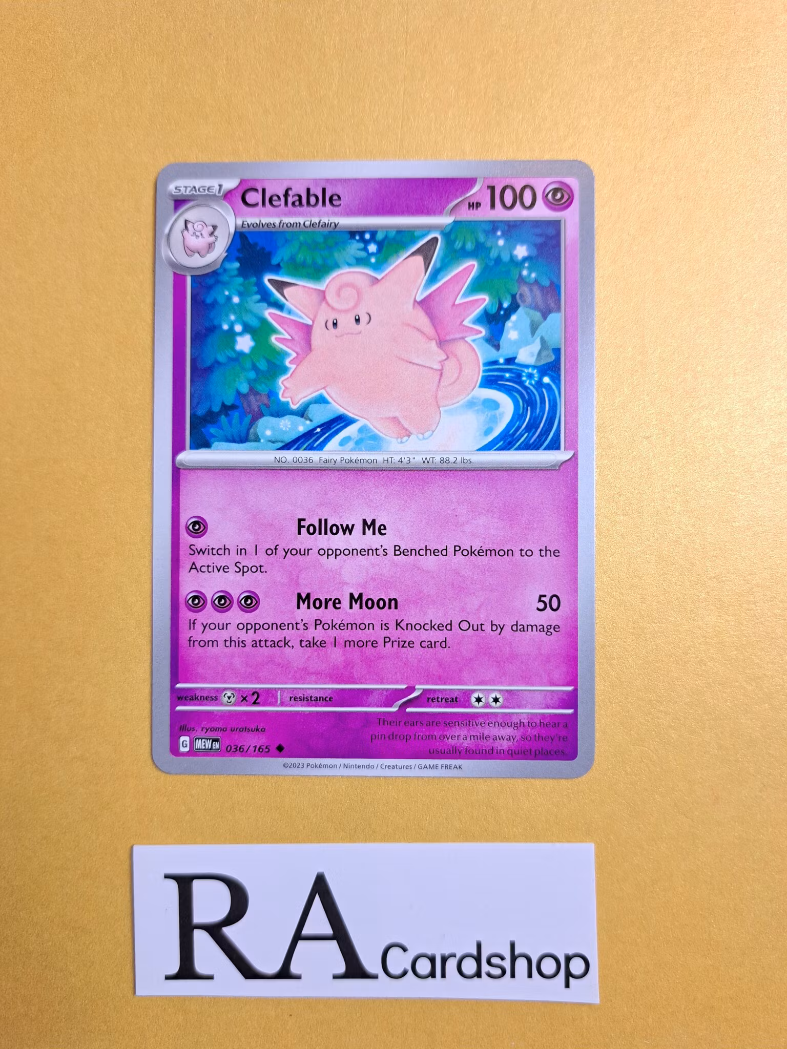 Clefable Uncommon 036/165 Pokemon 151