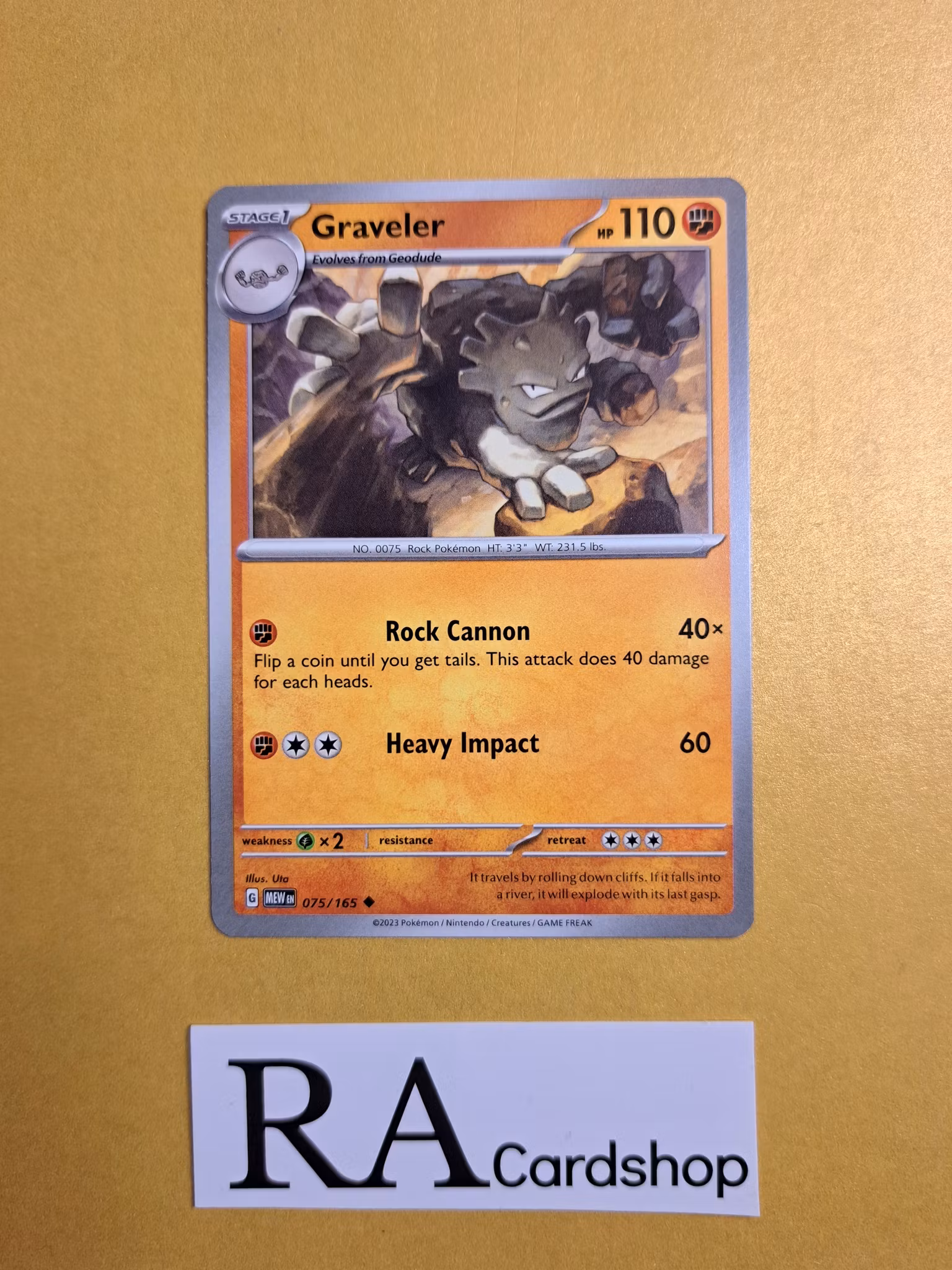 Graveler Uncommon 075/165 Pokemon 151