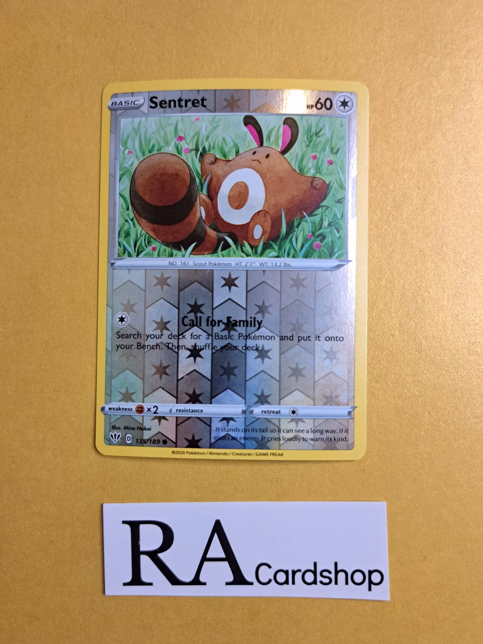 Sentret Reverse Holo Common 135/189 Darkness Ablaze Pokemon