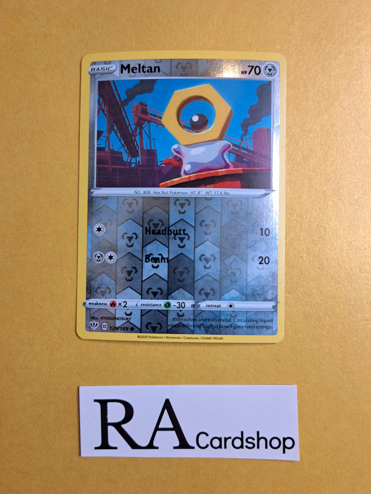 Meltan Reverse Holo Common 129/189 Darkness Ablaze Pokemon