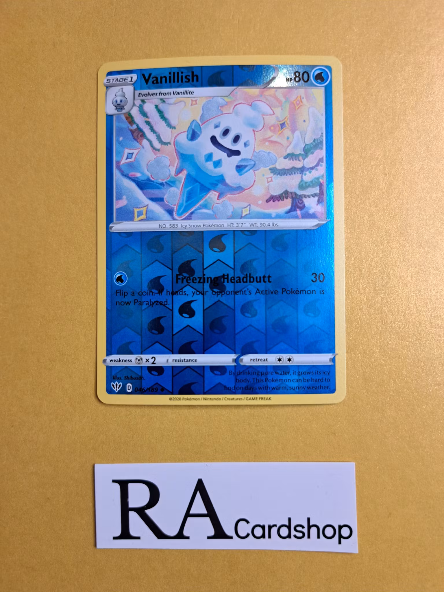 Vanillish Reverse Holo Uncommon 046/189 Darkness Ablaze Pokemon