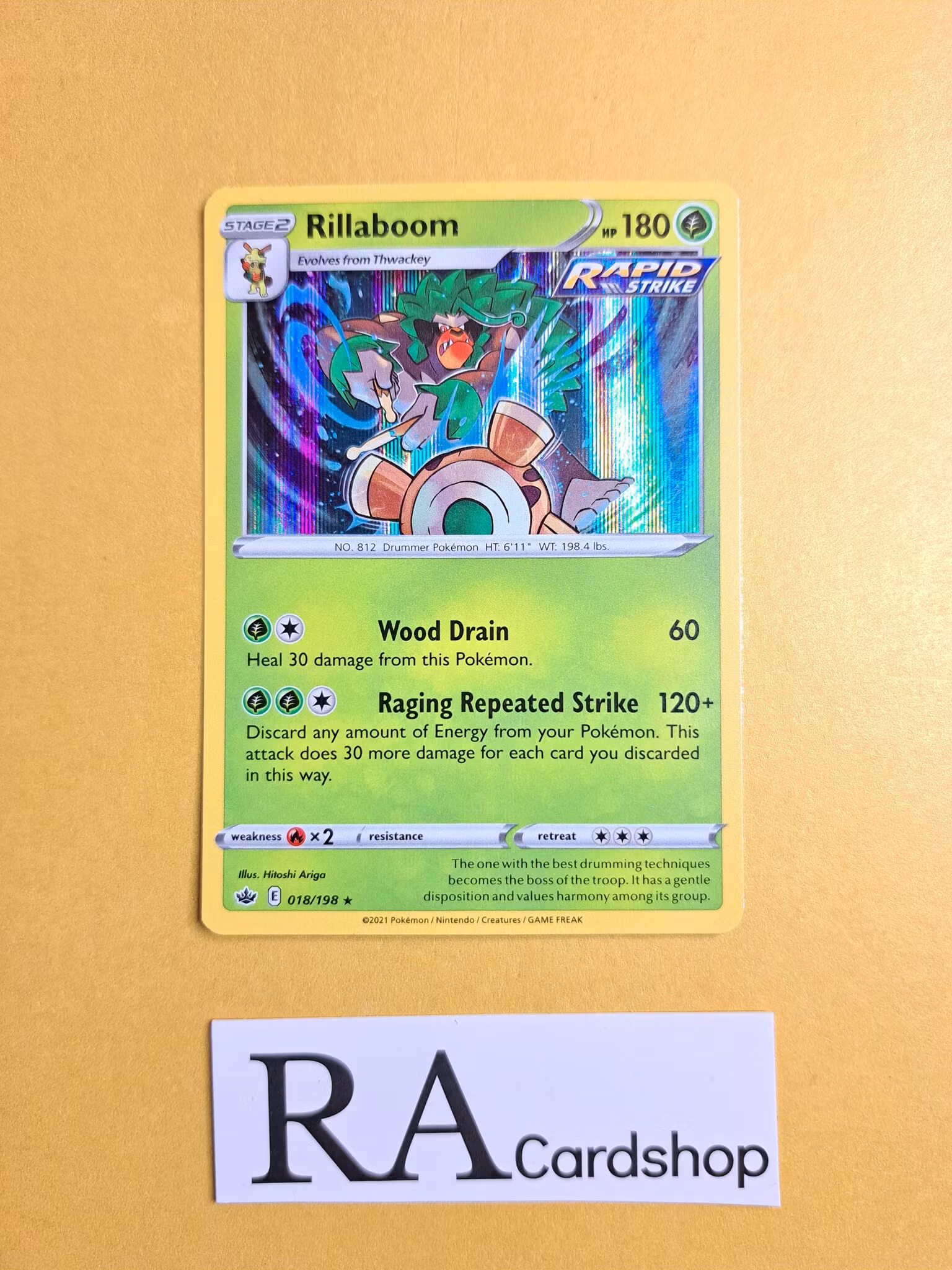 Rillaboom Holo Rare 018/198 Chilling Reign Pokemon