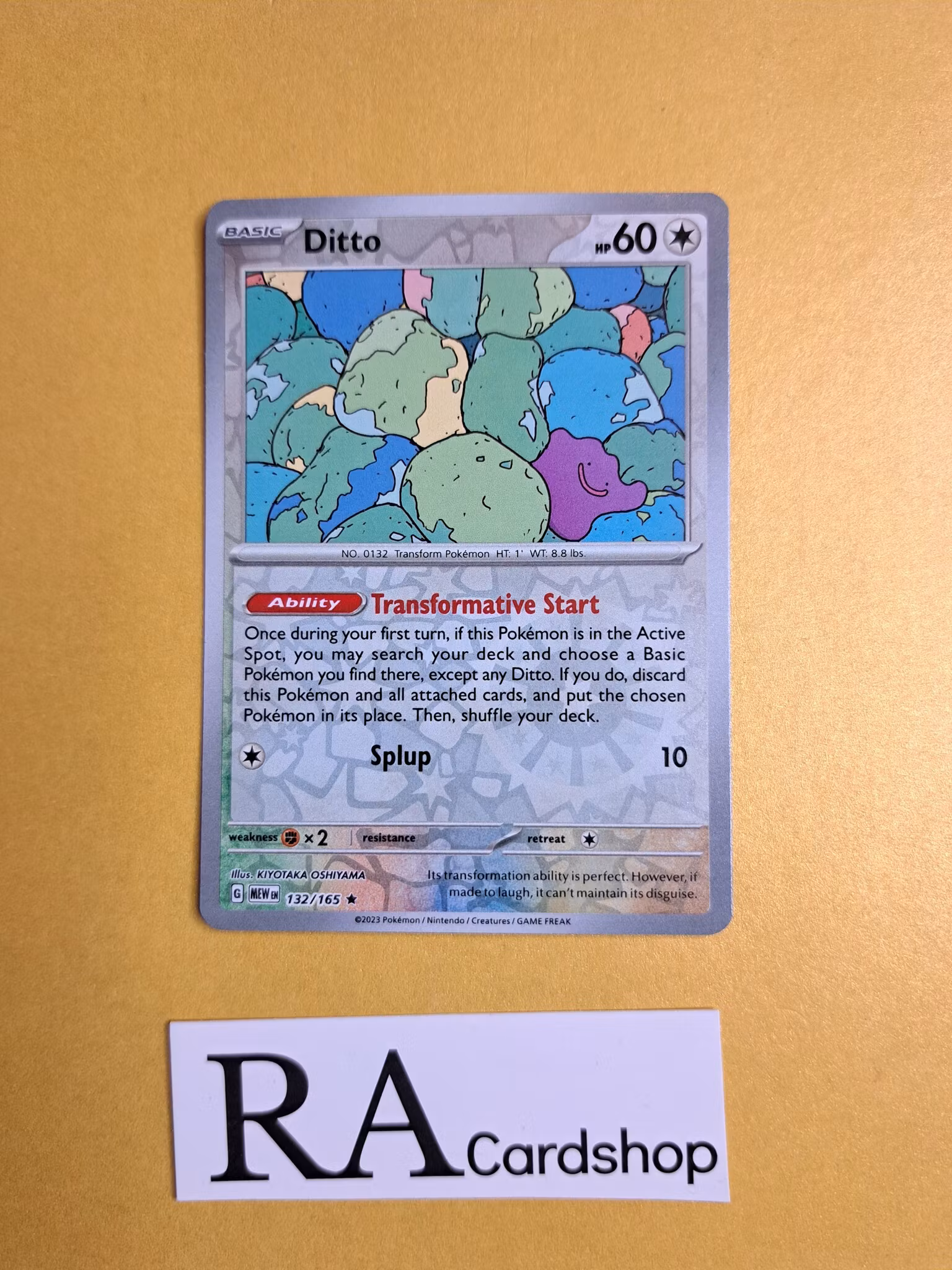 Ditto Reverse Holo Rare 132/165 Pokemon 151