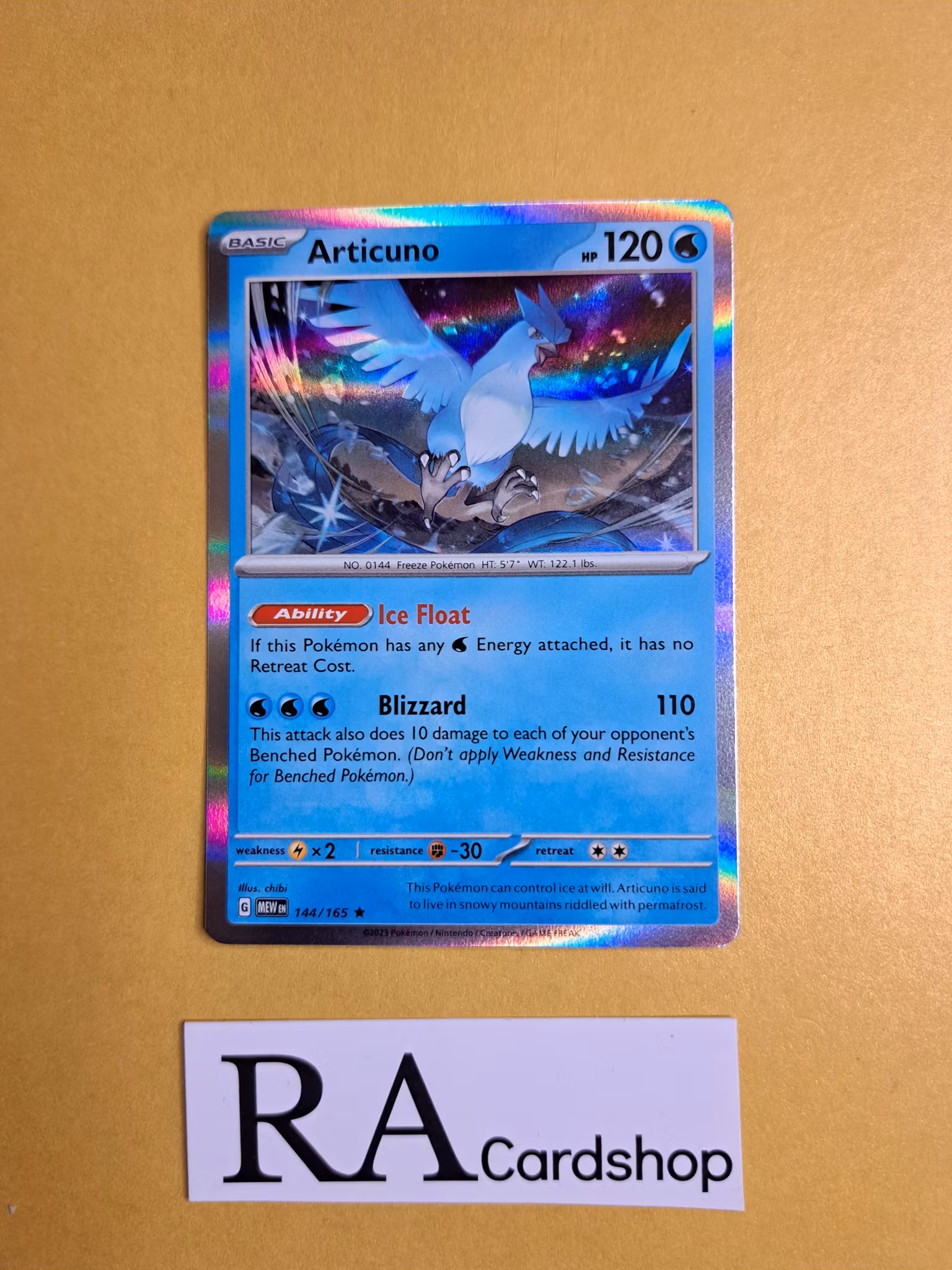 Articuno Holo Rare 144/165 Pokemon 151