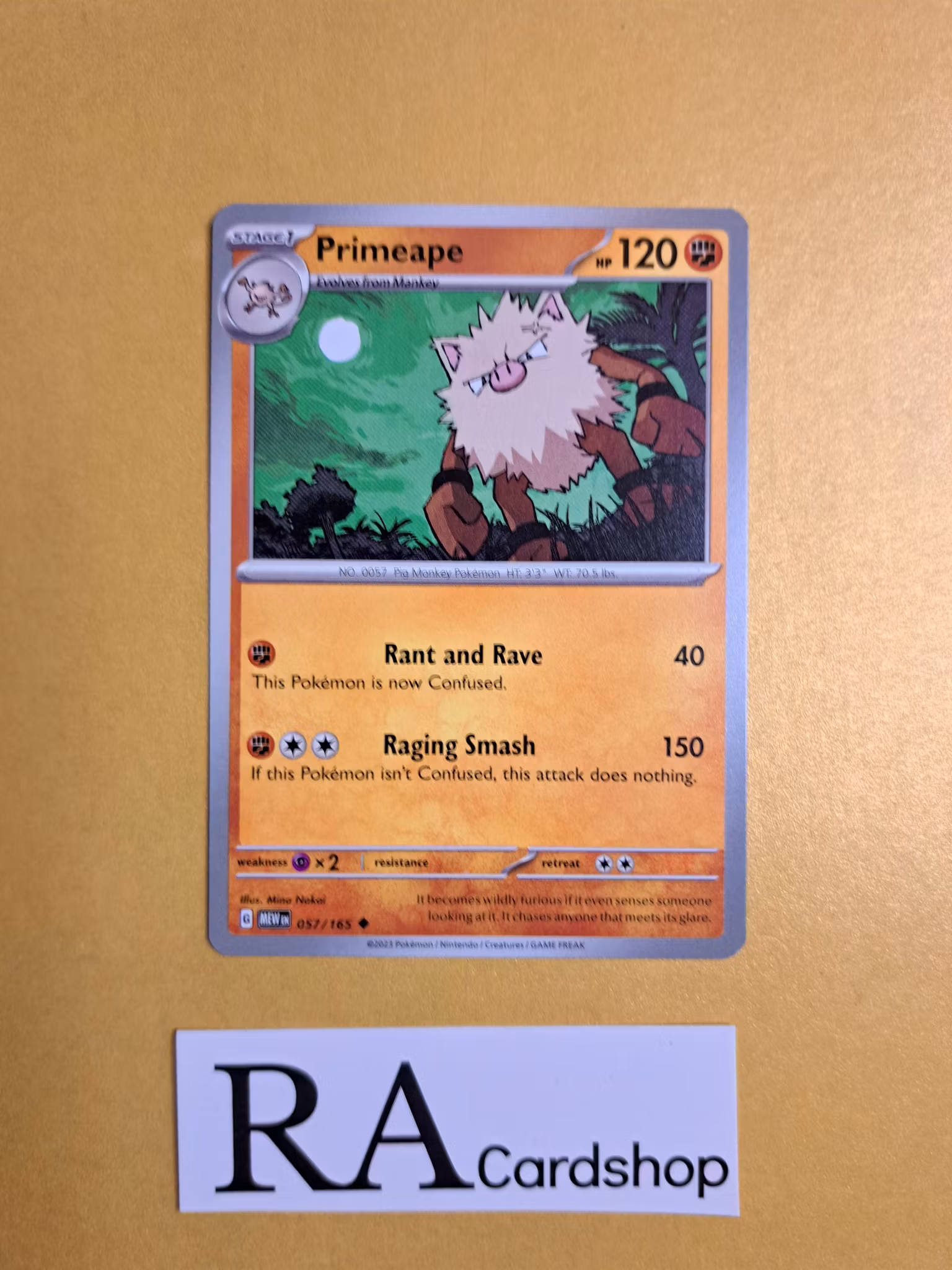 Primeape Uncommon 057/165 Pokemon 151