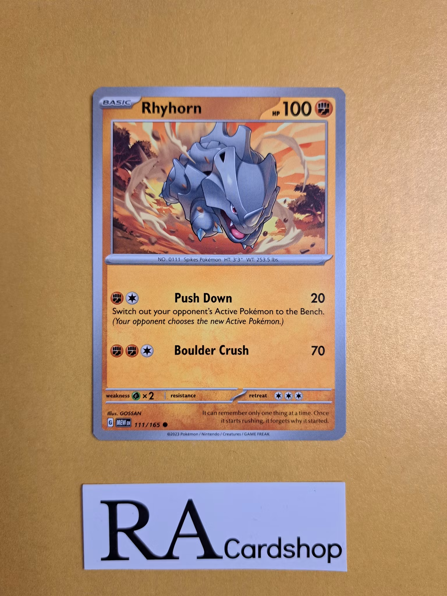 Rhyhorn Common 111/165 Pokemon 151