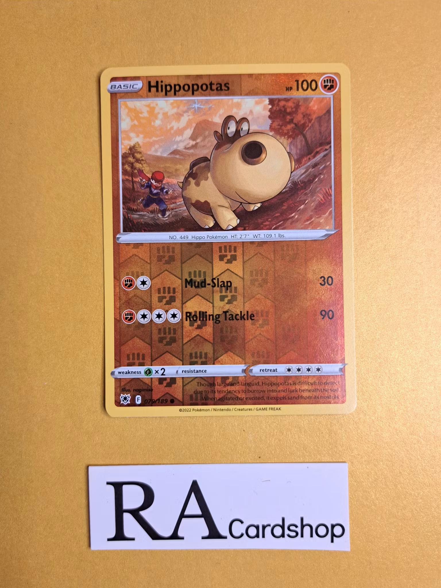 Hippopotas Reverse Holo Common 079/189 Astral Radiance Pokemon