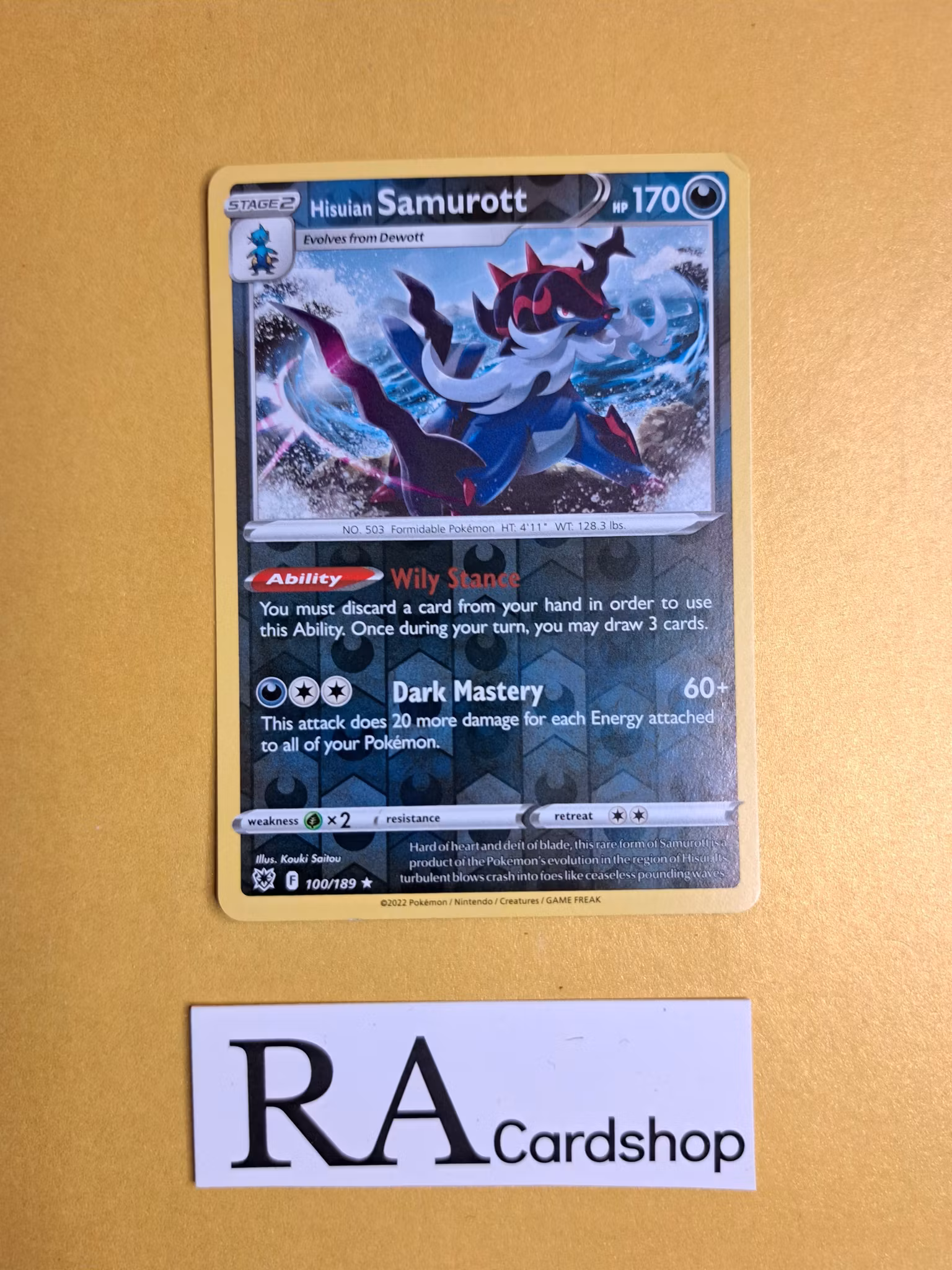 Hisuian Samurot Reverse Holo Rare 100/189 Astral Radiance Pokemon