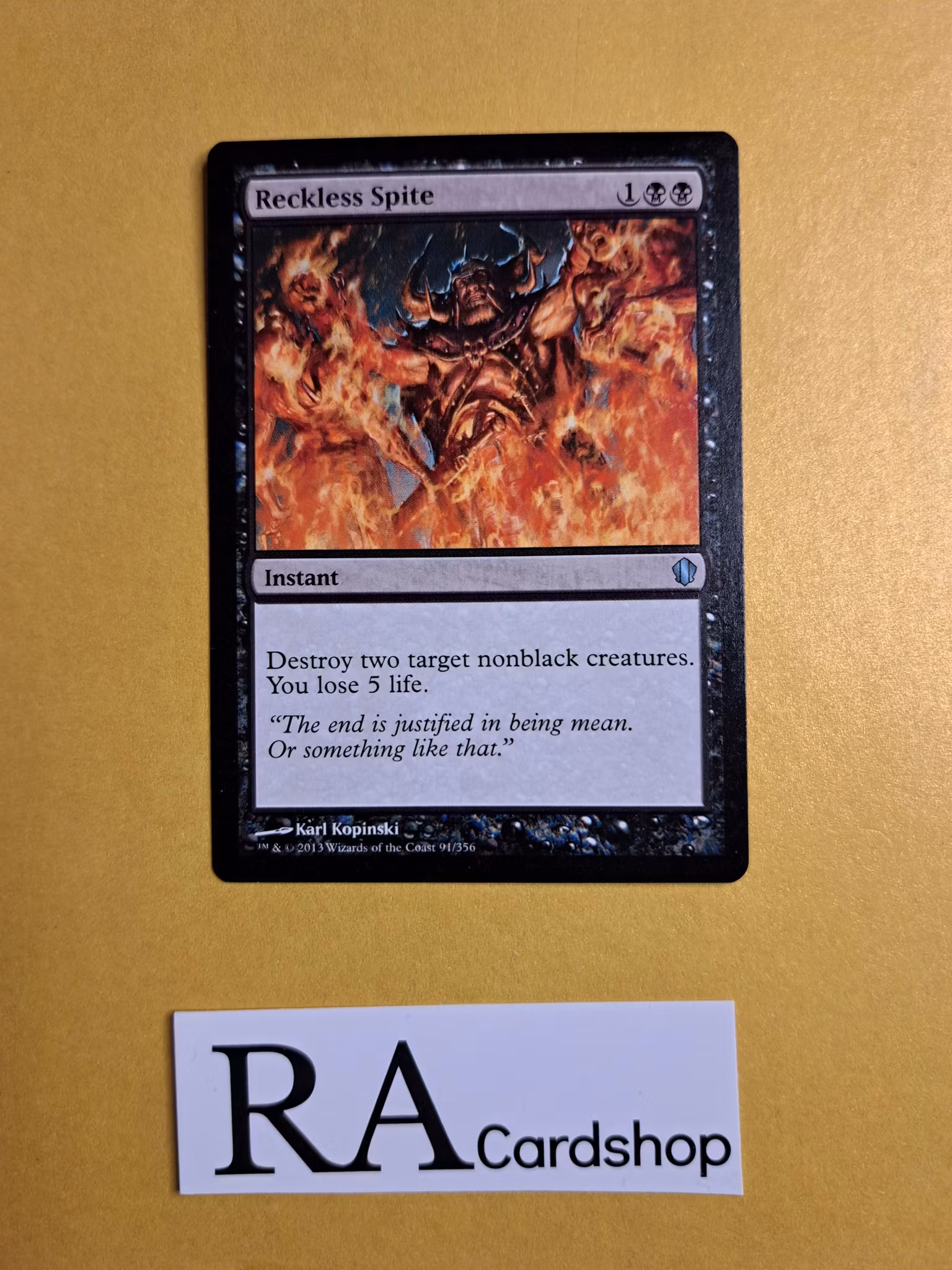 Reckless Spite Uncommon 91/356 Commander 2013 (C13) Magic the Gathering