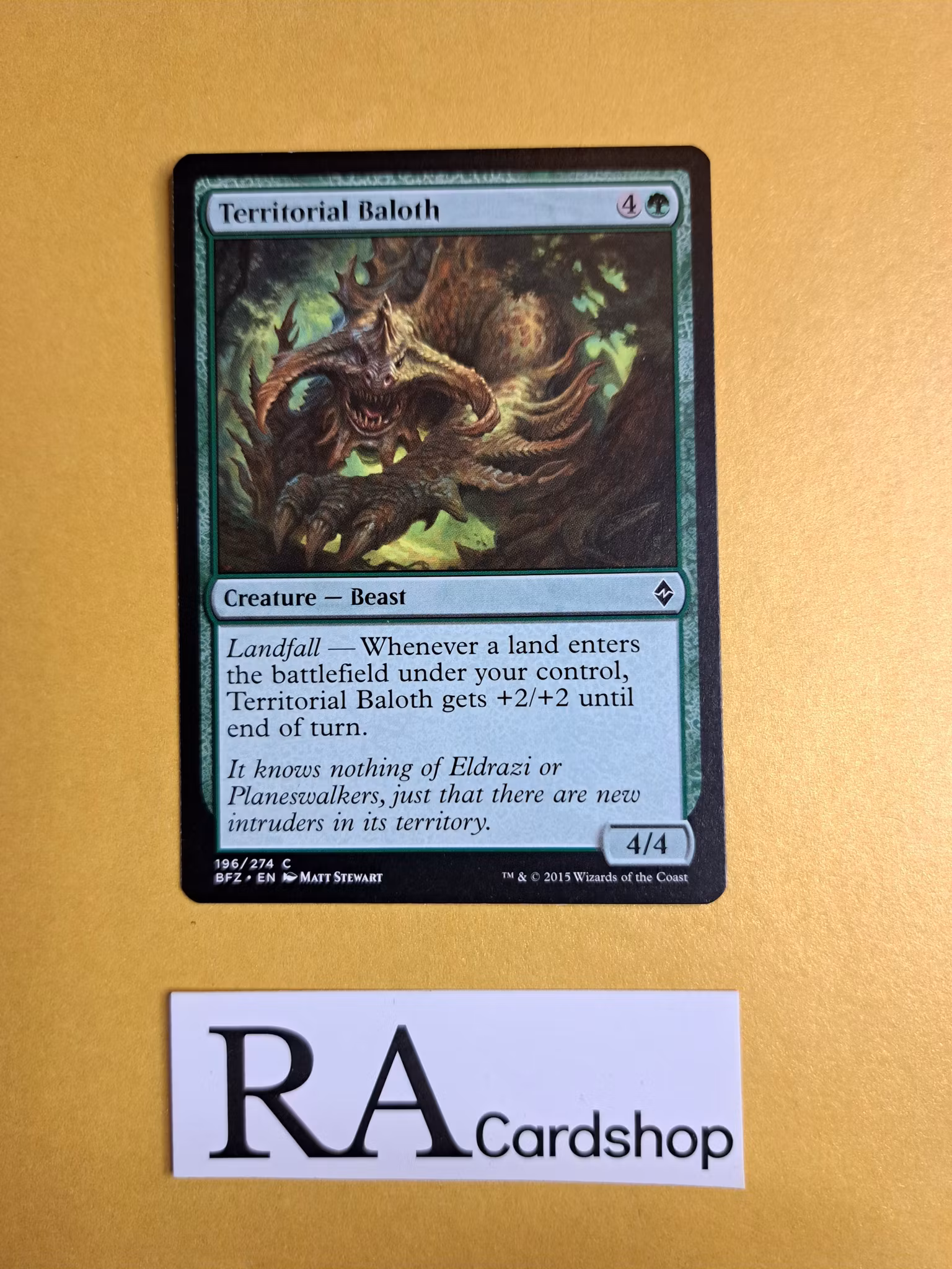 Territorial Baloth Common 196/274 Battle for Zendikar (BFZ) Magic the Gathering