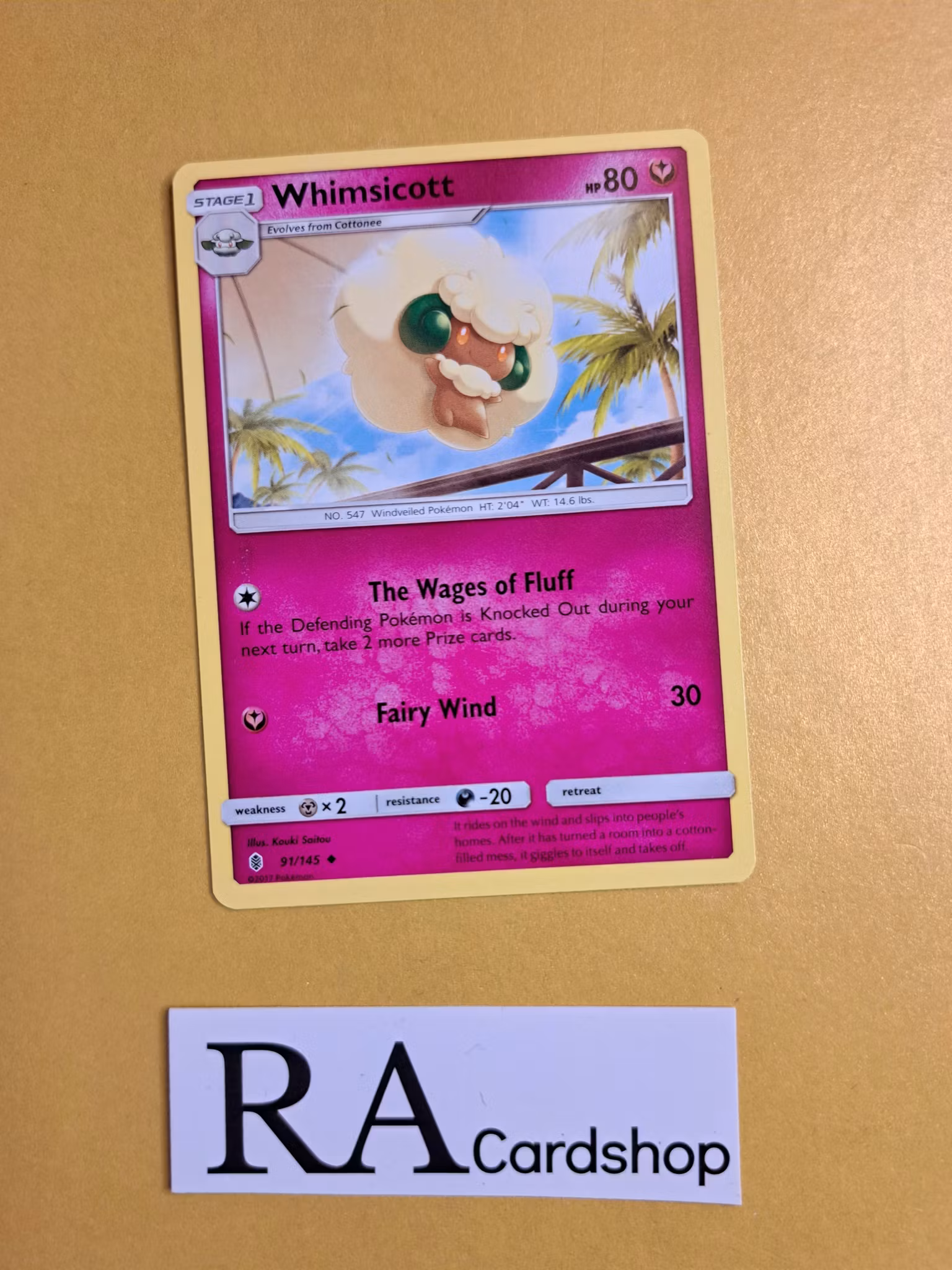 Whimsicott Uncommon 91/145 Guardians Rising Pokemon