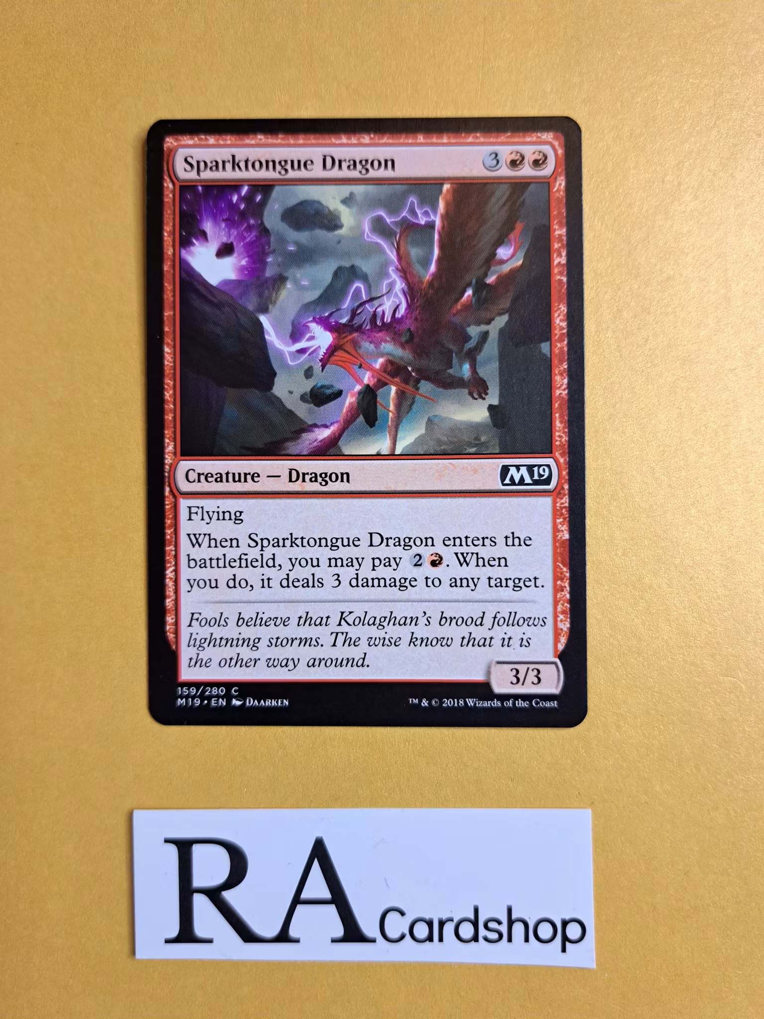 Sparktounge Dragon Common 159/280 Core 2019 (M19) Magic the Gathering
