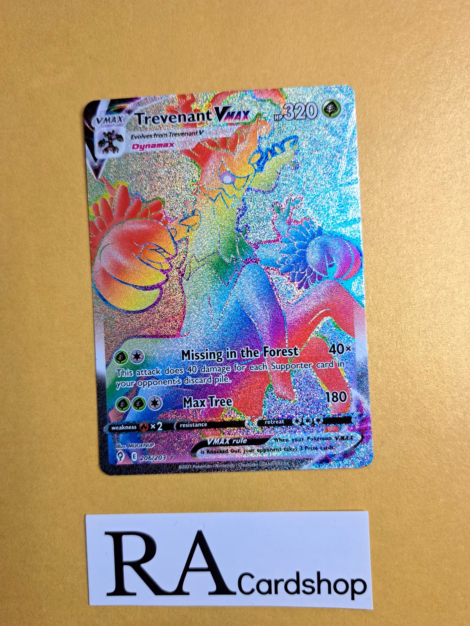 Trevenant VMAX 206/203 Rainbow Rare Evolving Skies Pokemon
