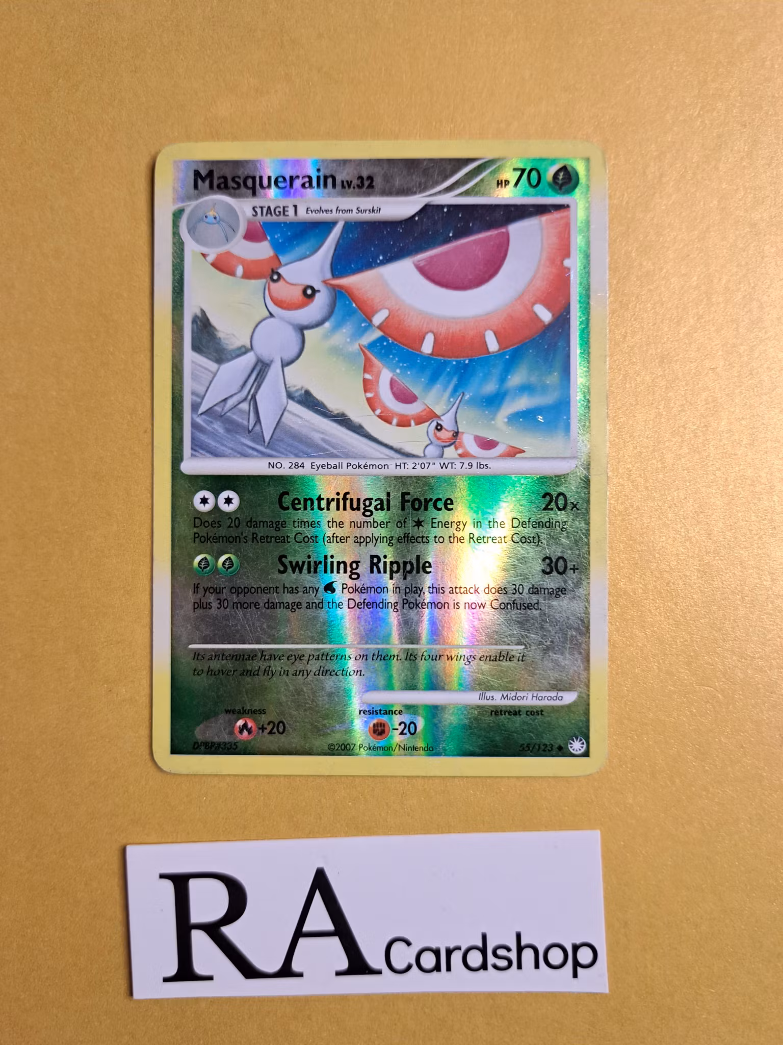 Masquerain Reverse Holo Uncommon 55/123 Mysterious Treasures Pokemon