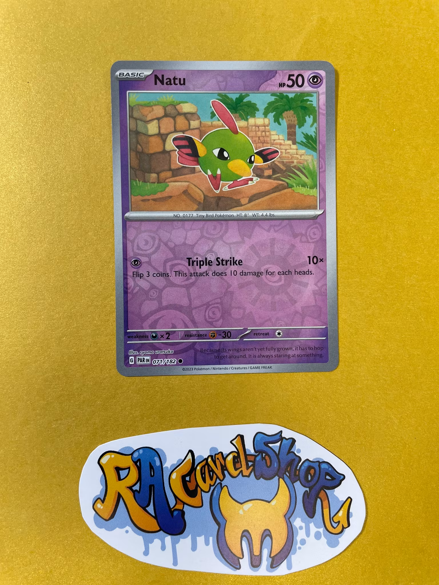 Natu Reverse Holo Common 071/182 Paradox Rift Pokemon