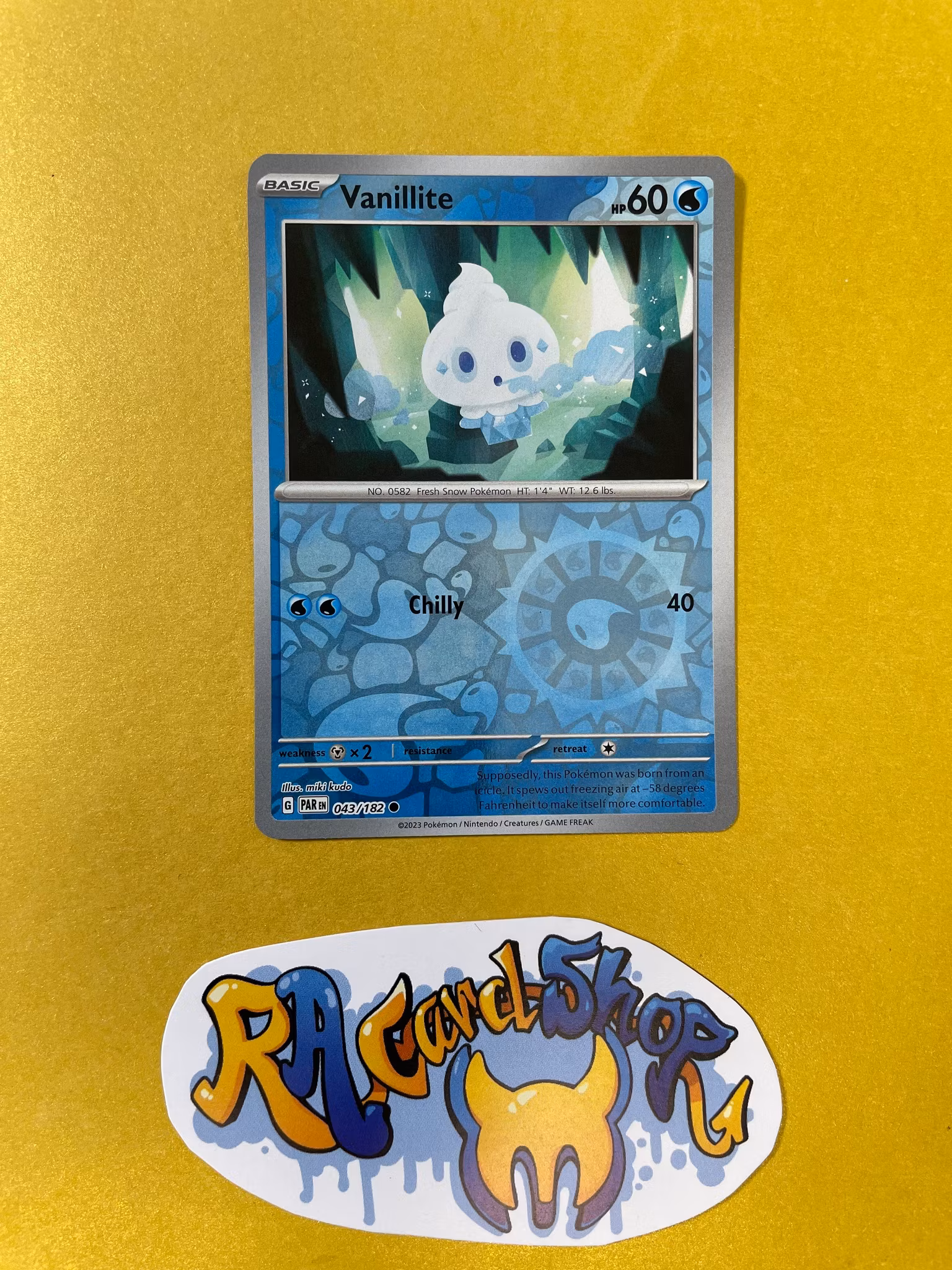 Vanillite Reverse Holo Common 043/182 Paradox Rift Pokemon