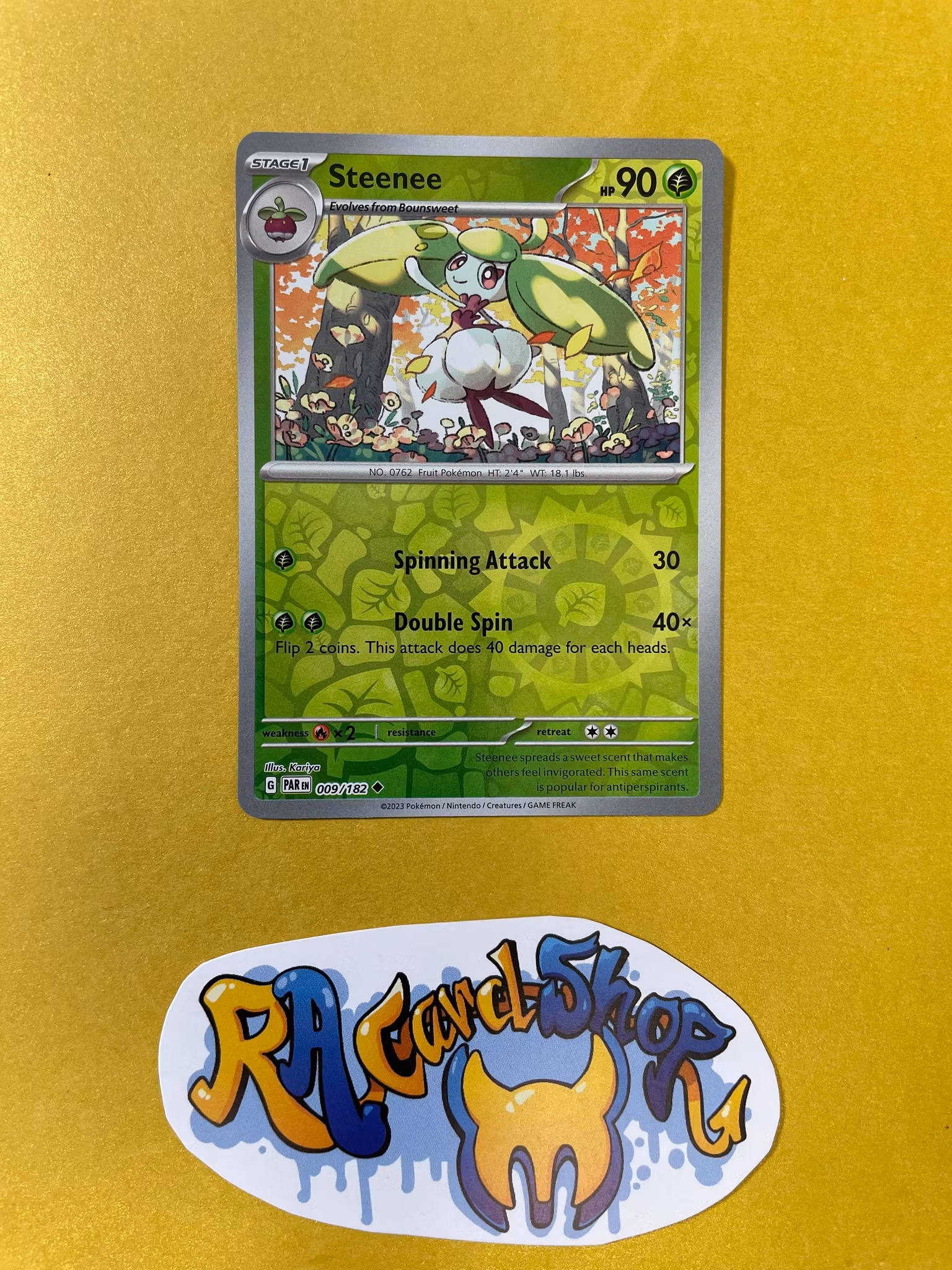 Steenee Reverse Holo Uncommon 009/182 Paradox Rift Pokemon
