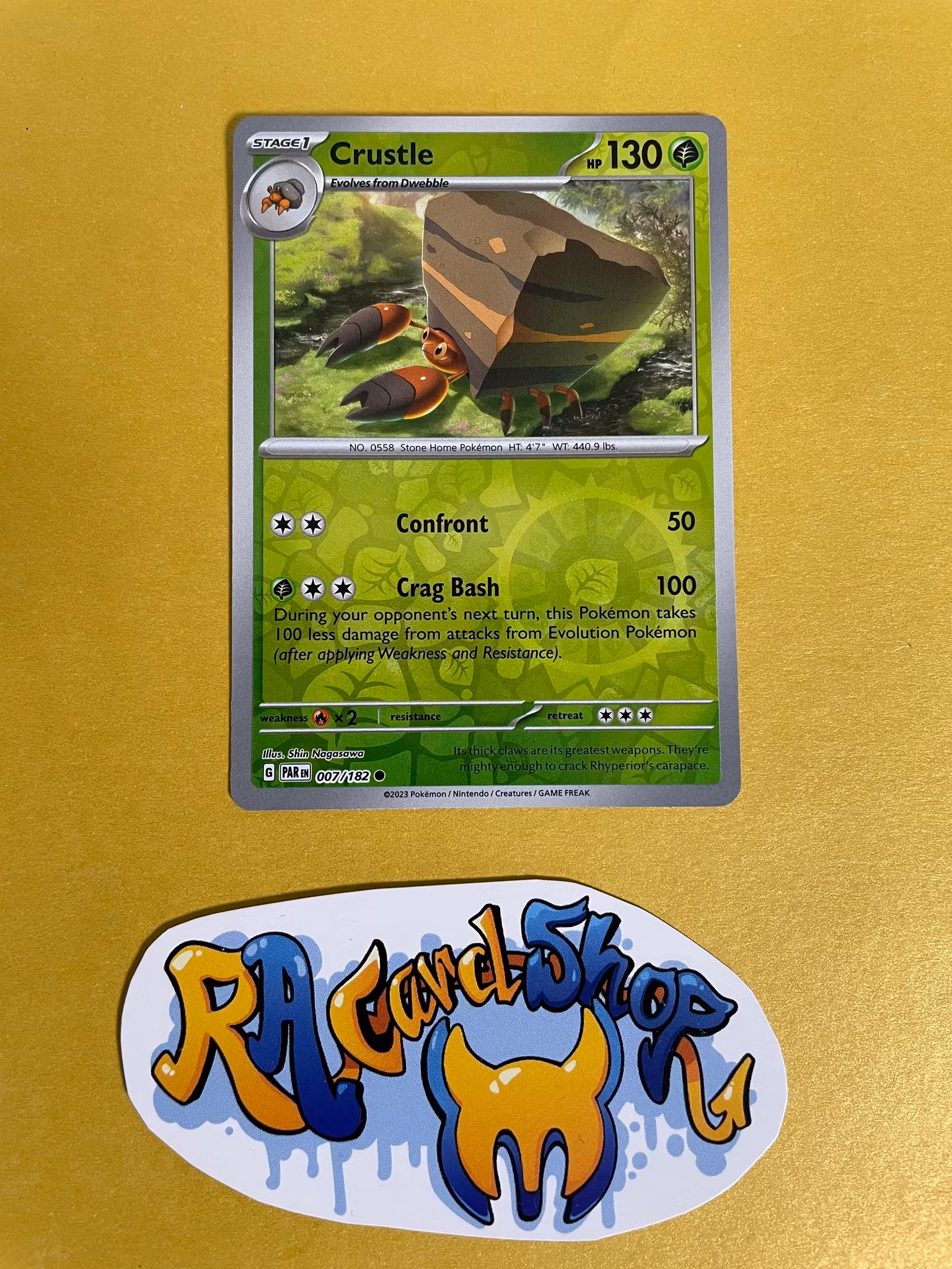 Crustle Reverse Holo Common 007/182 Paradox Rift Pokemon