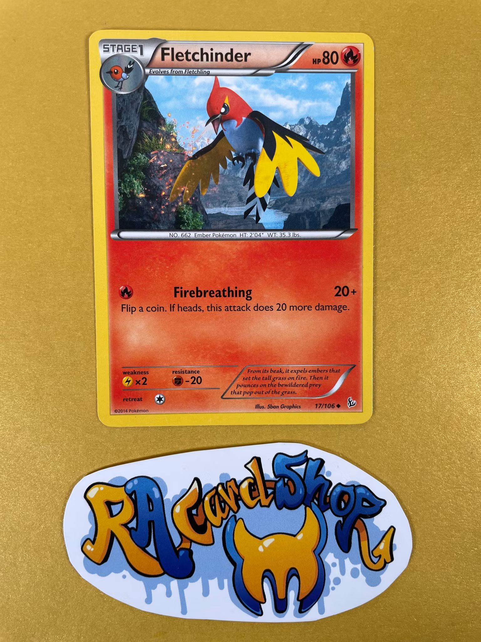 Fletchinder Uncommon 17/106 XY Flashfire Pokemon