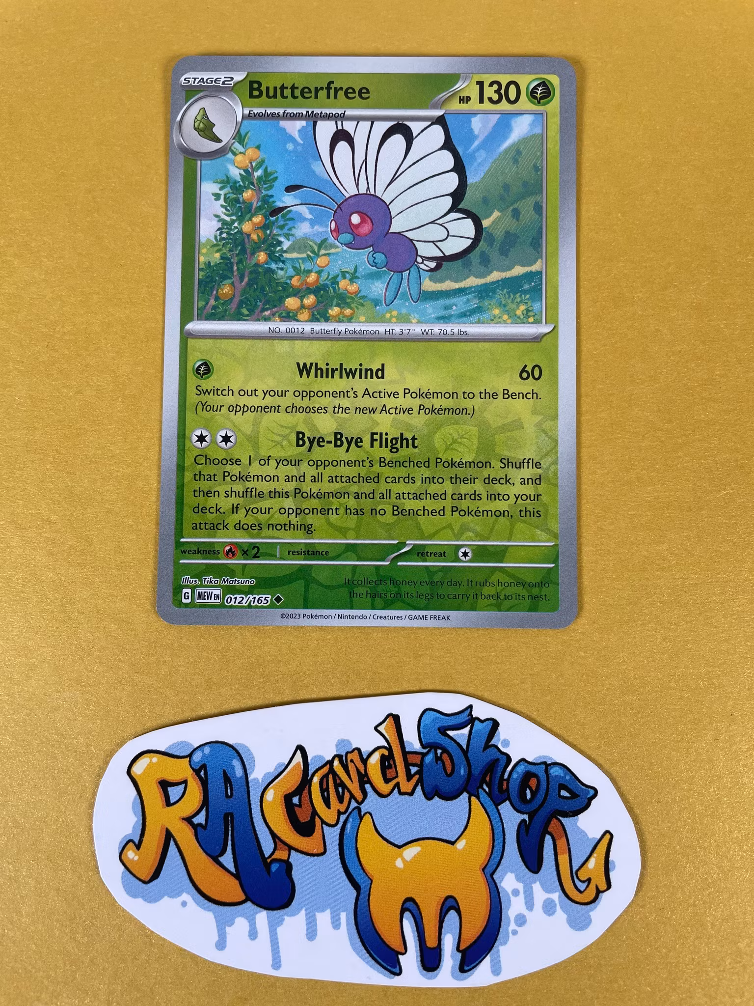 Butterfree Reverse Holo Uncommon 012/165 Pokemon 151