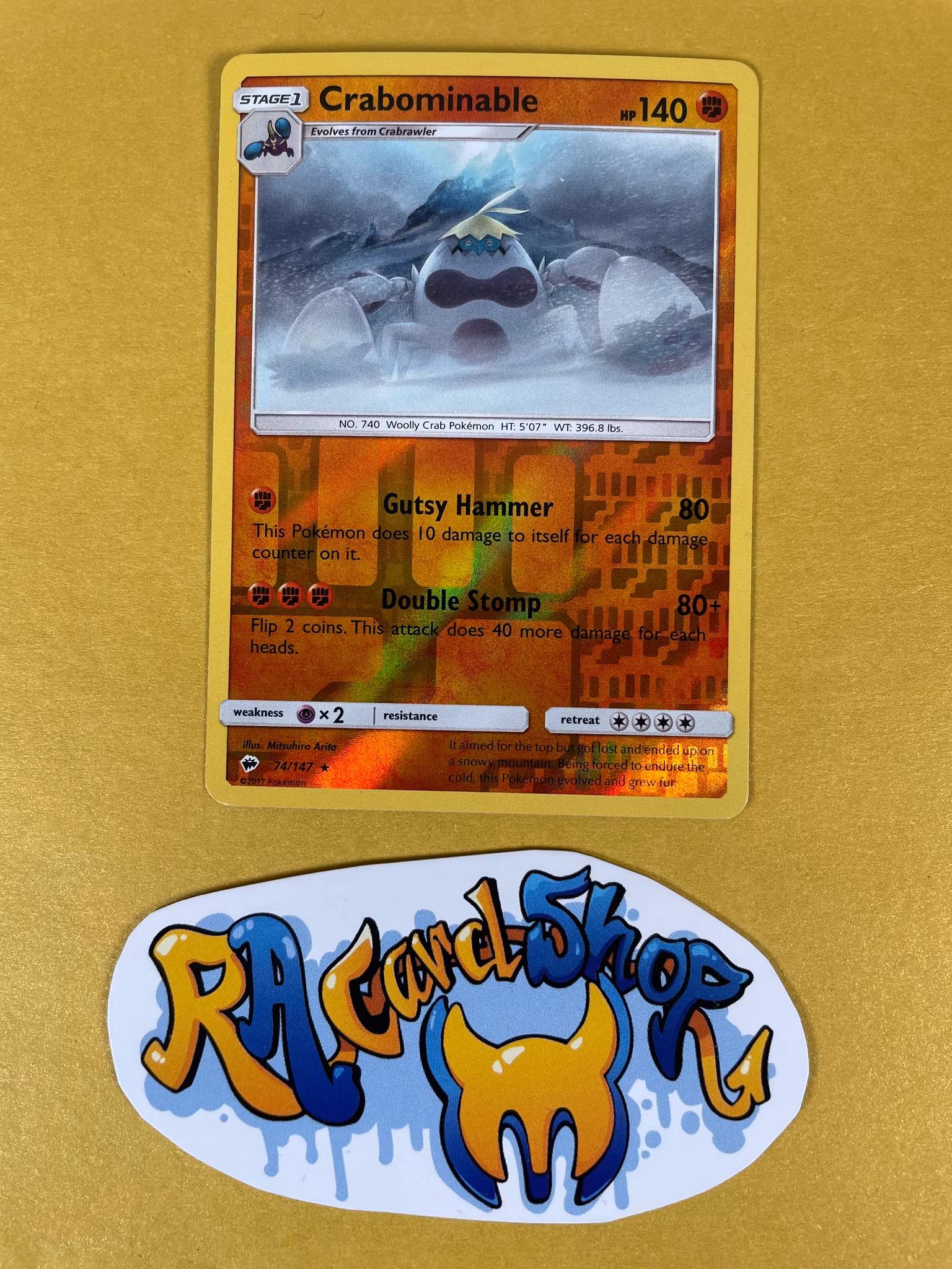 Crabominable Reverse Holo Rare 74/147 Burning Shadows Pokemon