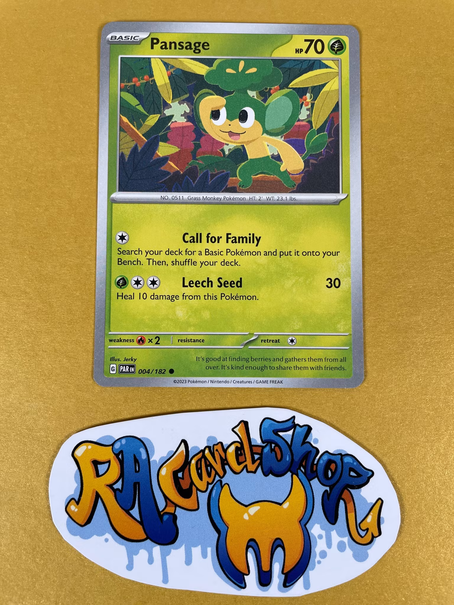 Pansage Common 004/182 Paradox Rift Pokemon