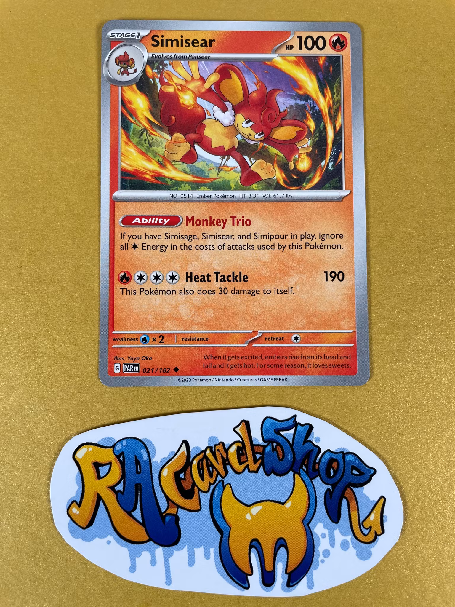 Simisear Uncommon 021/182 Paradox Rift Pokemon