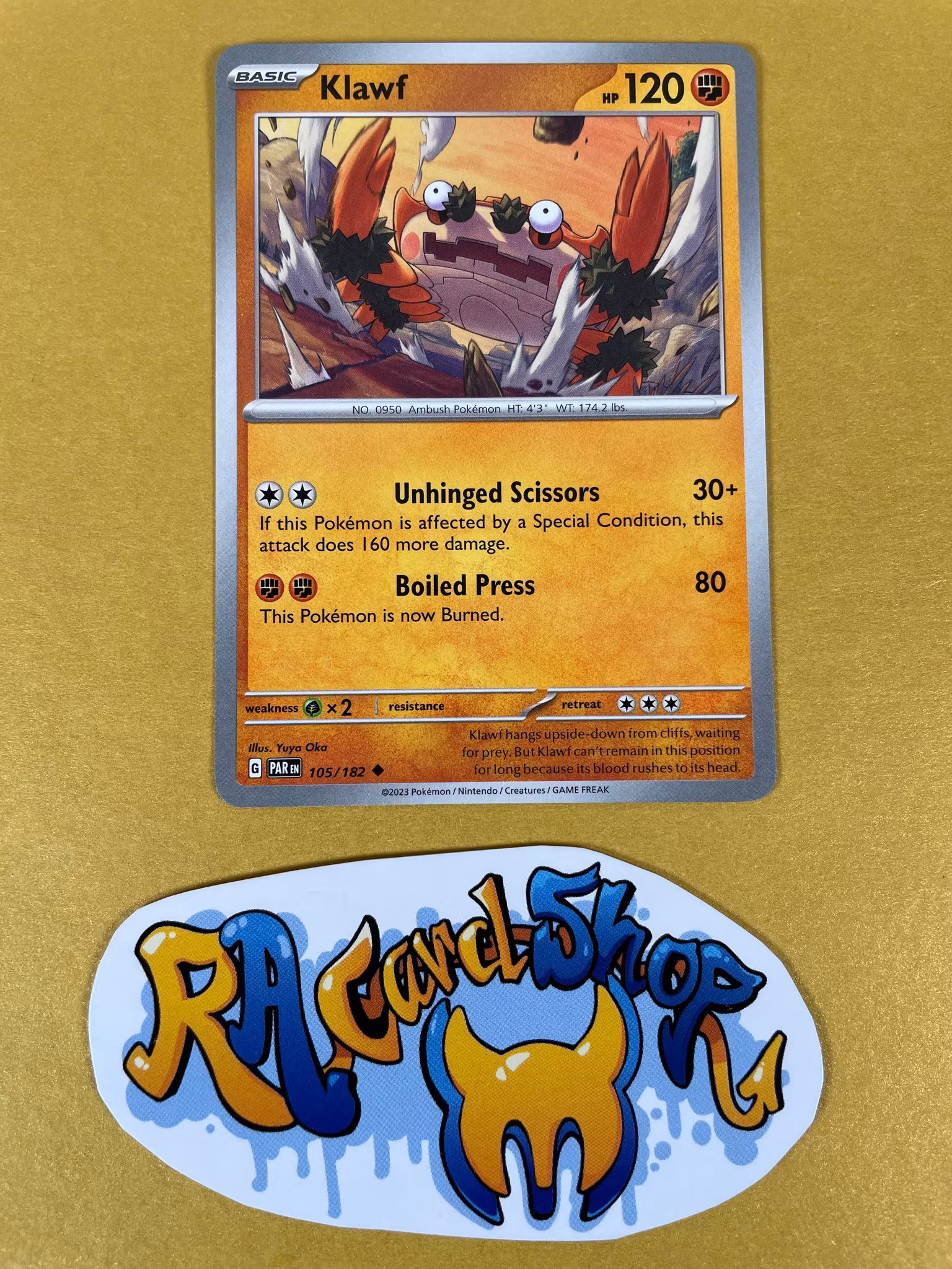 Klawf Uncommon 105/182 Paradox Rift Pokemon