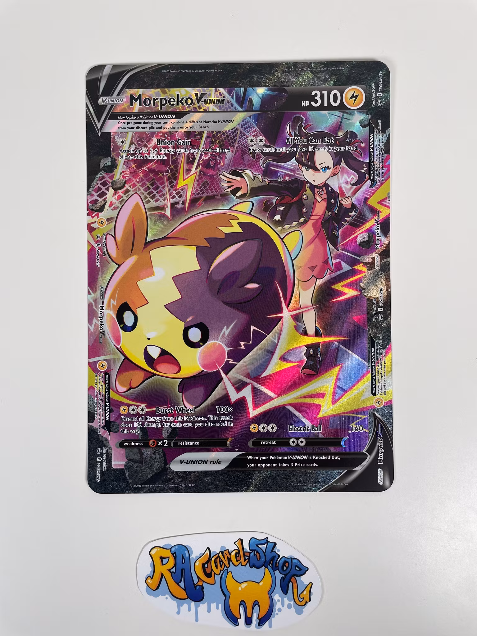 Morpeko V Union SWSH 289 Black Star Promo Jumbo card Pokemon