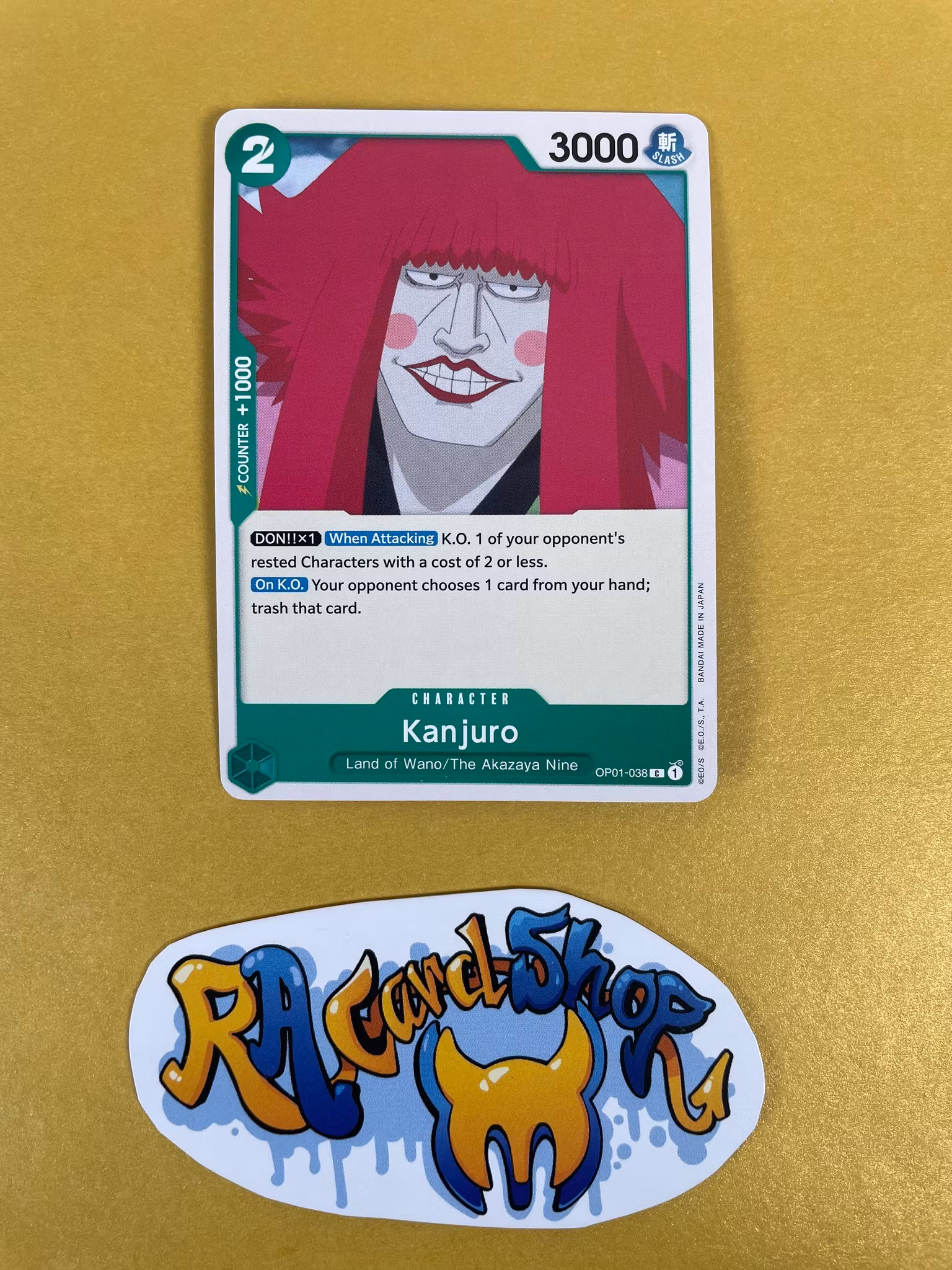 Kanjuro Common OP01-038 Pre-Errata Romance Dawn One Piece Card Game