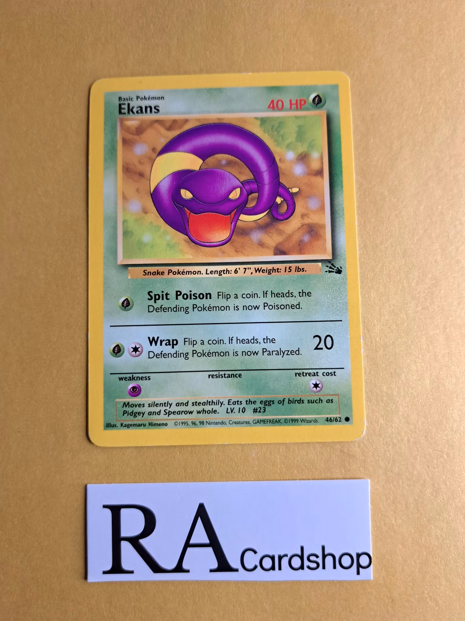 Ekans Common (3) 46/62 Fossil Pokemon
