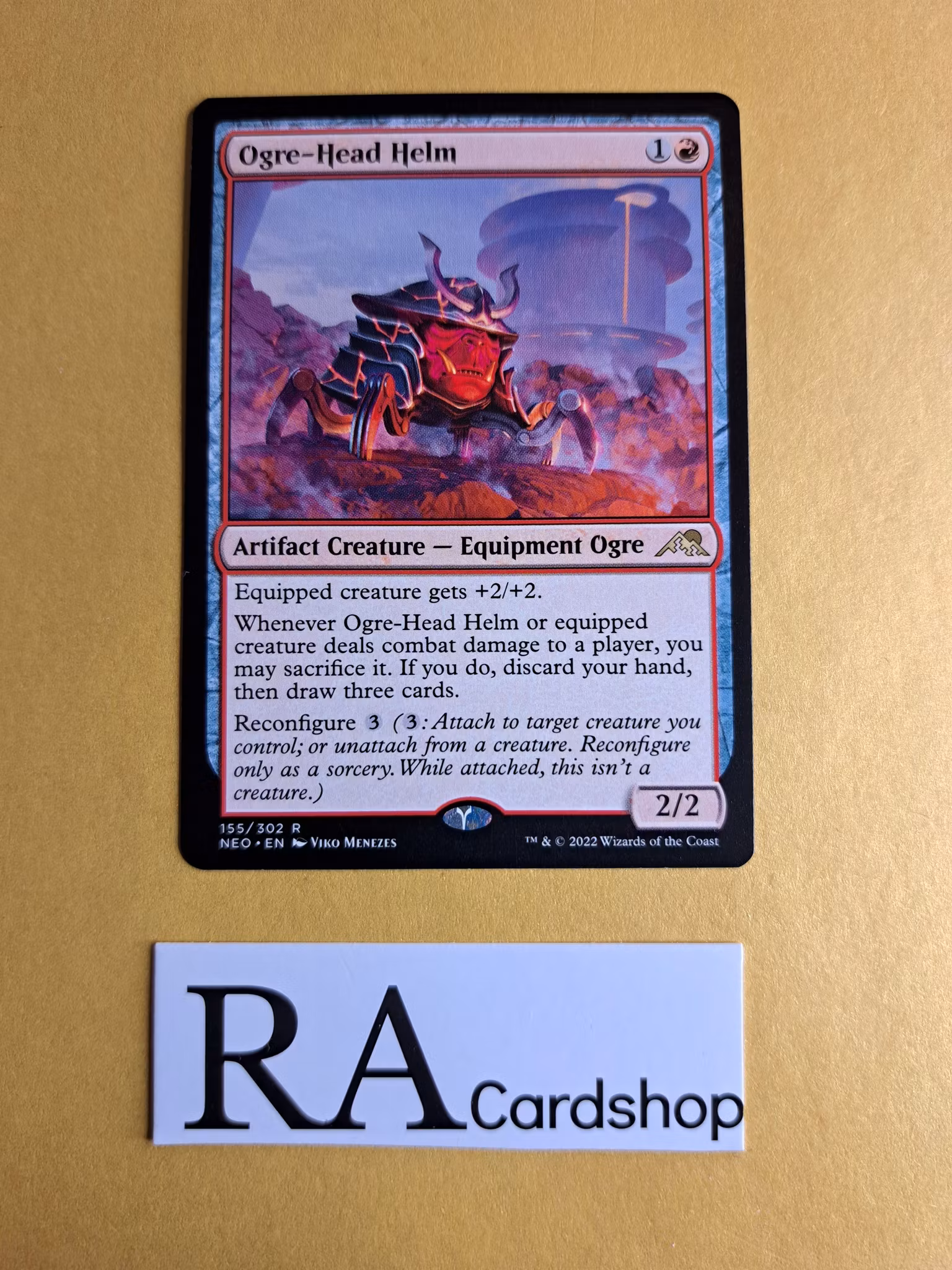 Ogre - Head Helm Rare 156/302 Kamigawa: Neon Dynasty (NEO) Magic the Gathering