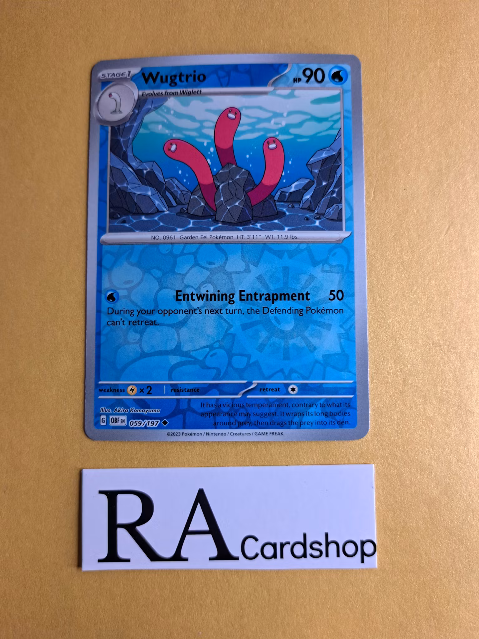 Wugtrio Reverse Holo Uncommon 059/197 Obsidian Flames Pokemon