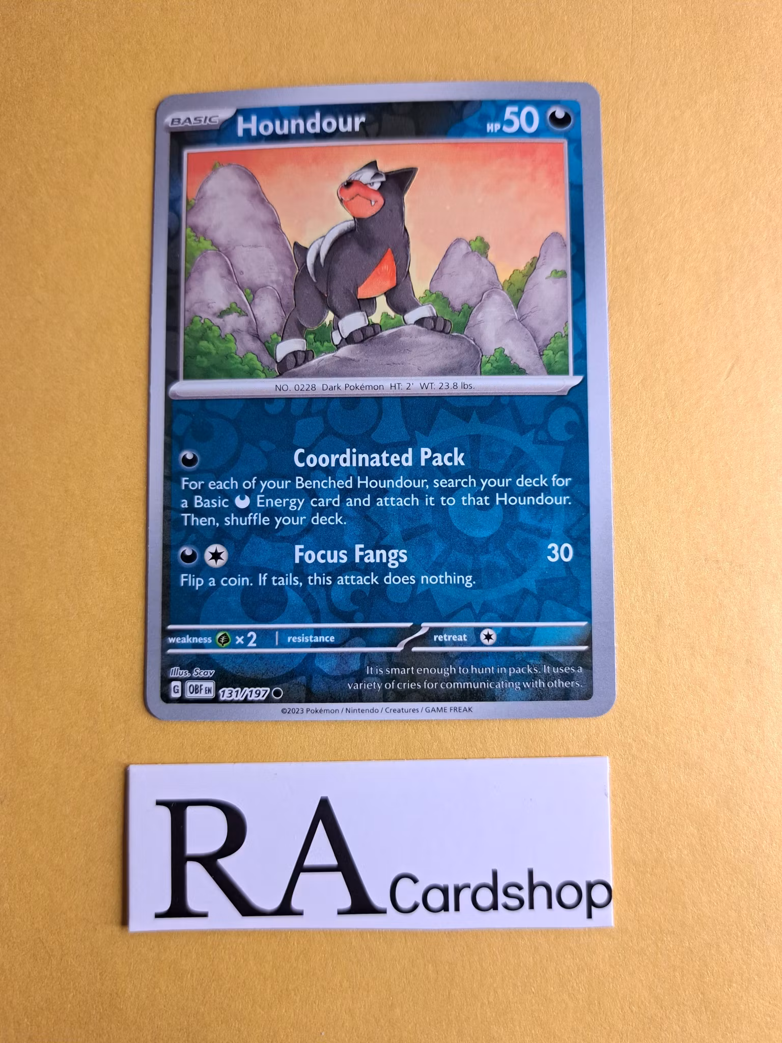 Houndour Reverse Holo Common 131/197 Obsidian Flames Pokemon