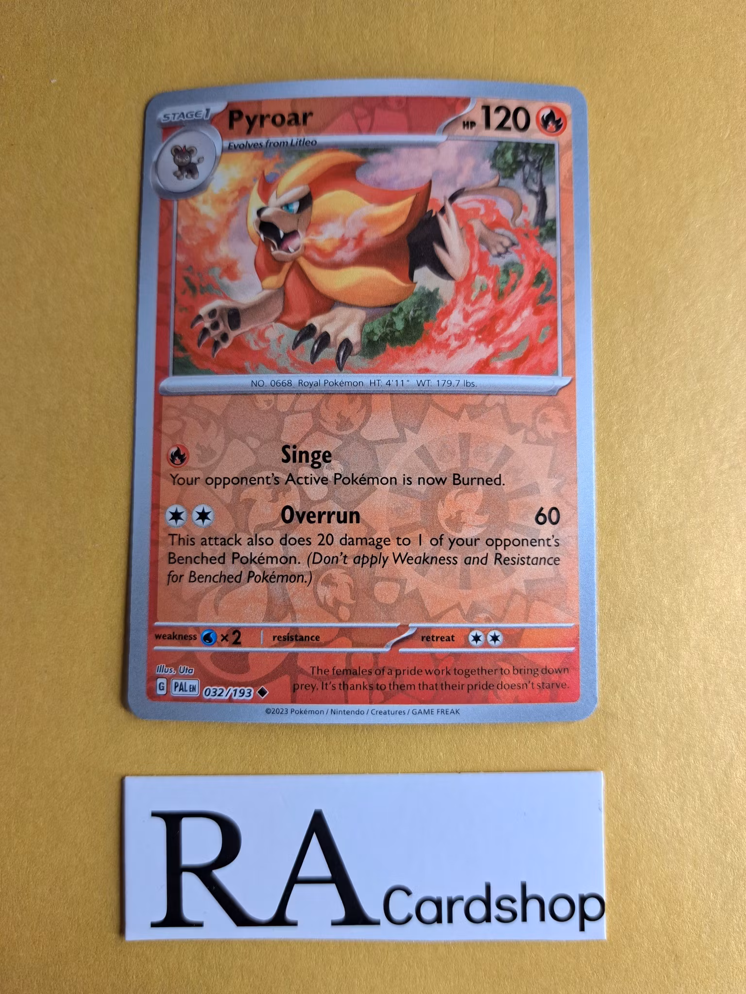 Pyroar Reverse Holo Uncommon 032/193 Paldea Evolved Pokemon