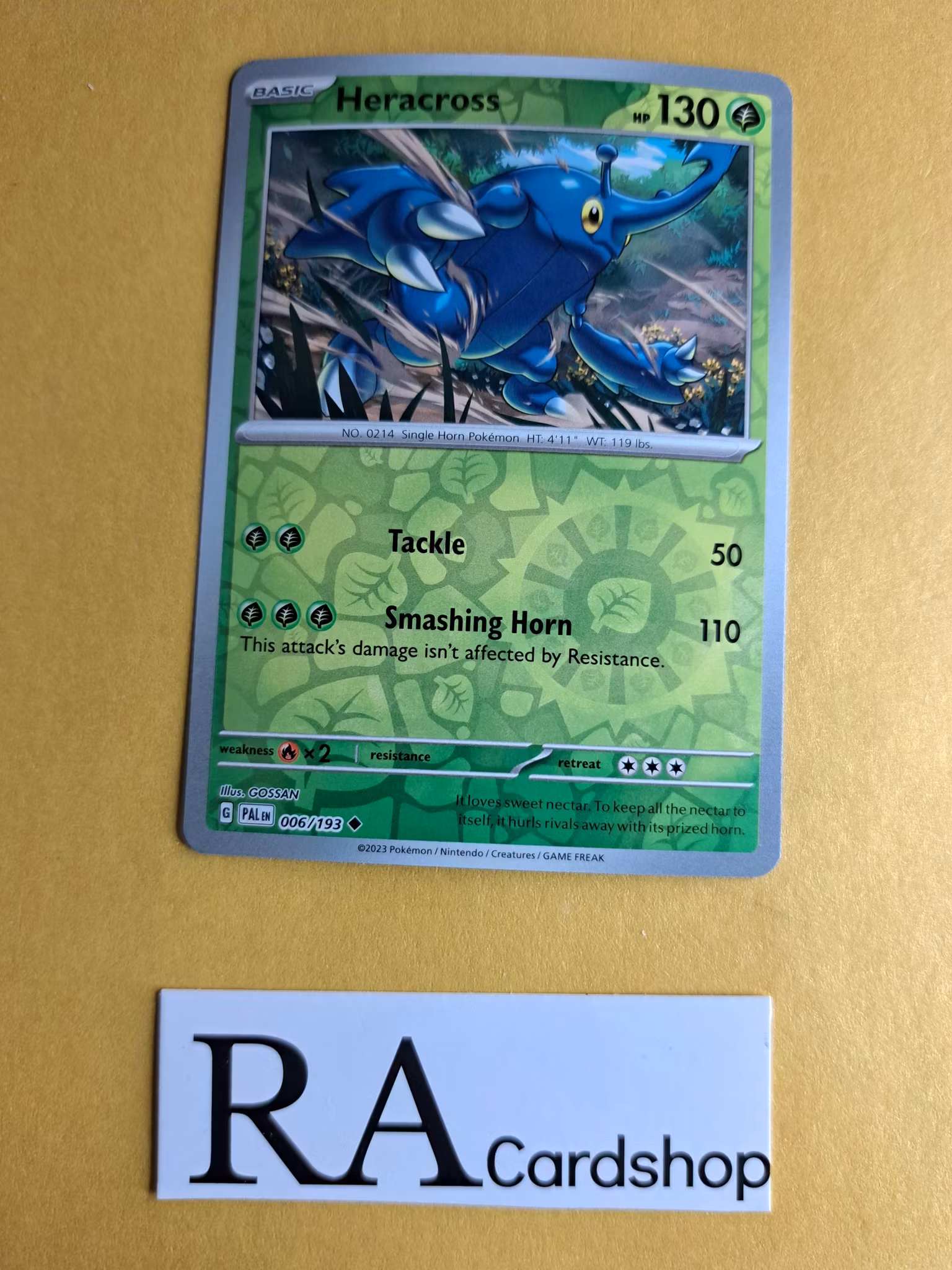 Heracross Reverse Holo Uncommon 006/193 Paldea Evolved Pokemon