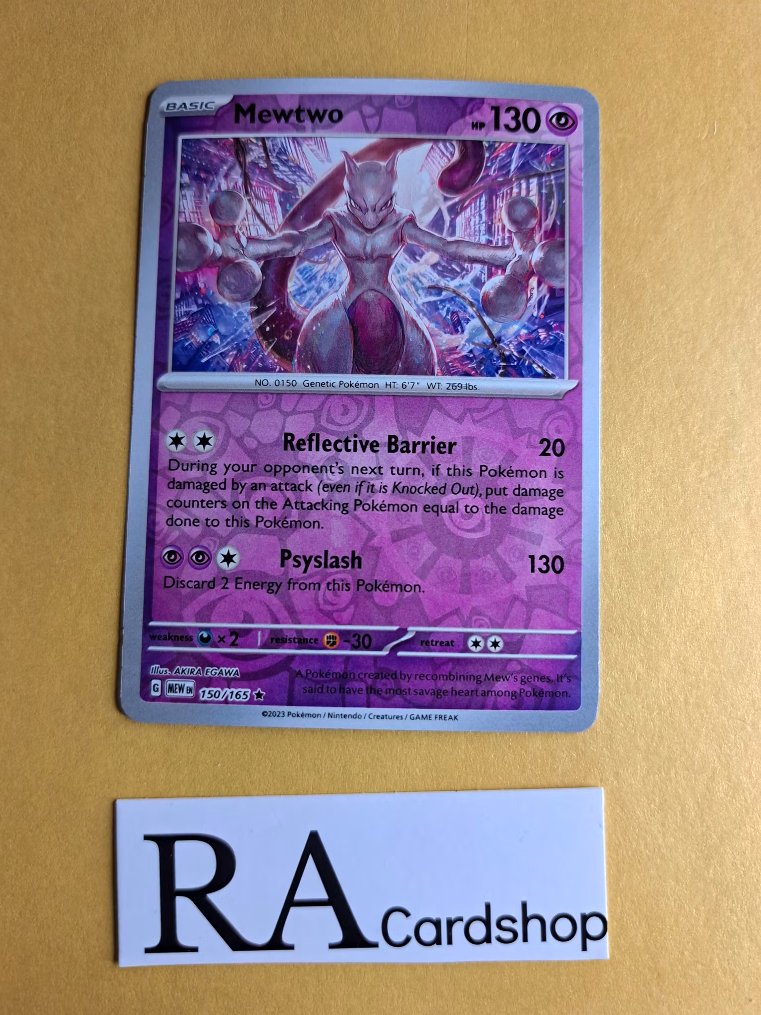 Mewtwo Reverse Holo Rare 150/165 Pokemon 151