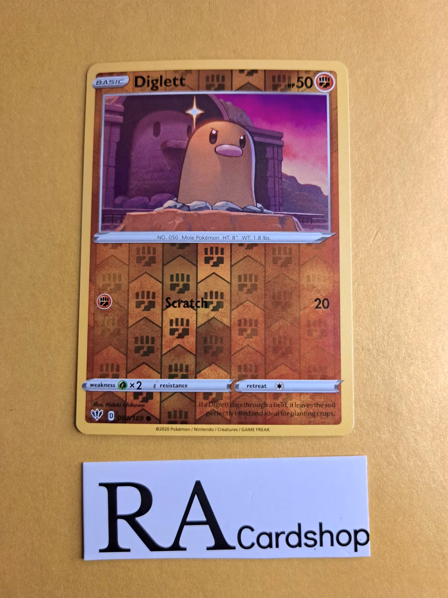 Diglett Reverse Holo Common 084/189 Darkness Ablaze Pokemon