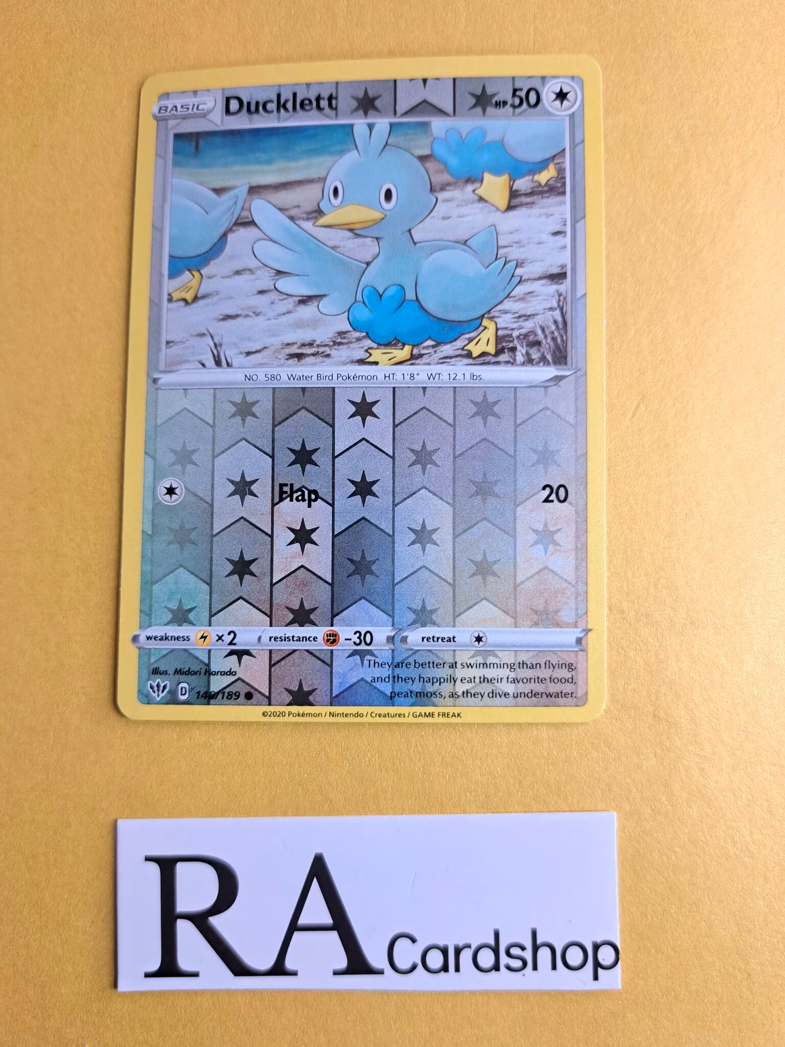 Ducklett Reverse Holo Common 148/189 Darkness Ablaze Pokemon