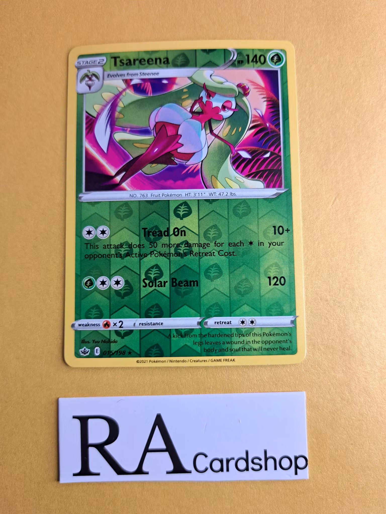 Tsareena Reverse Holo Rare 015/198 Chilling Reign Pokemon