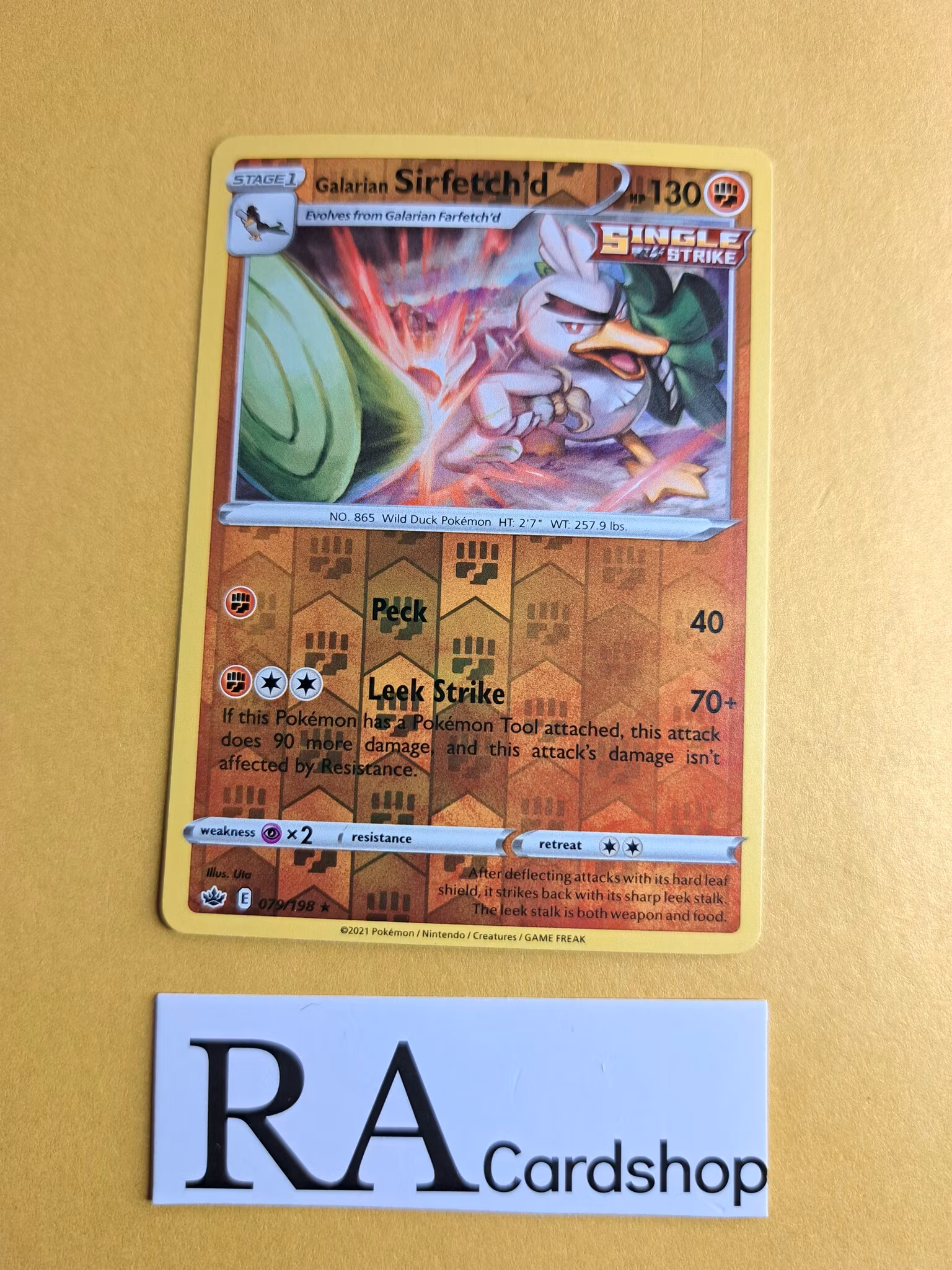 Galarian Sirfetchd Reverse Holo Rare 079/198 Chilling Reign Pokemon