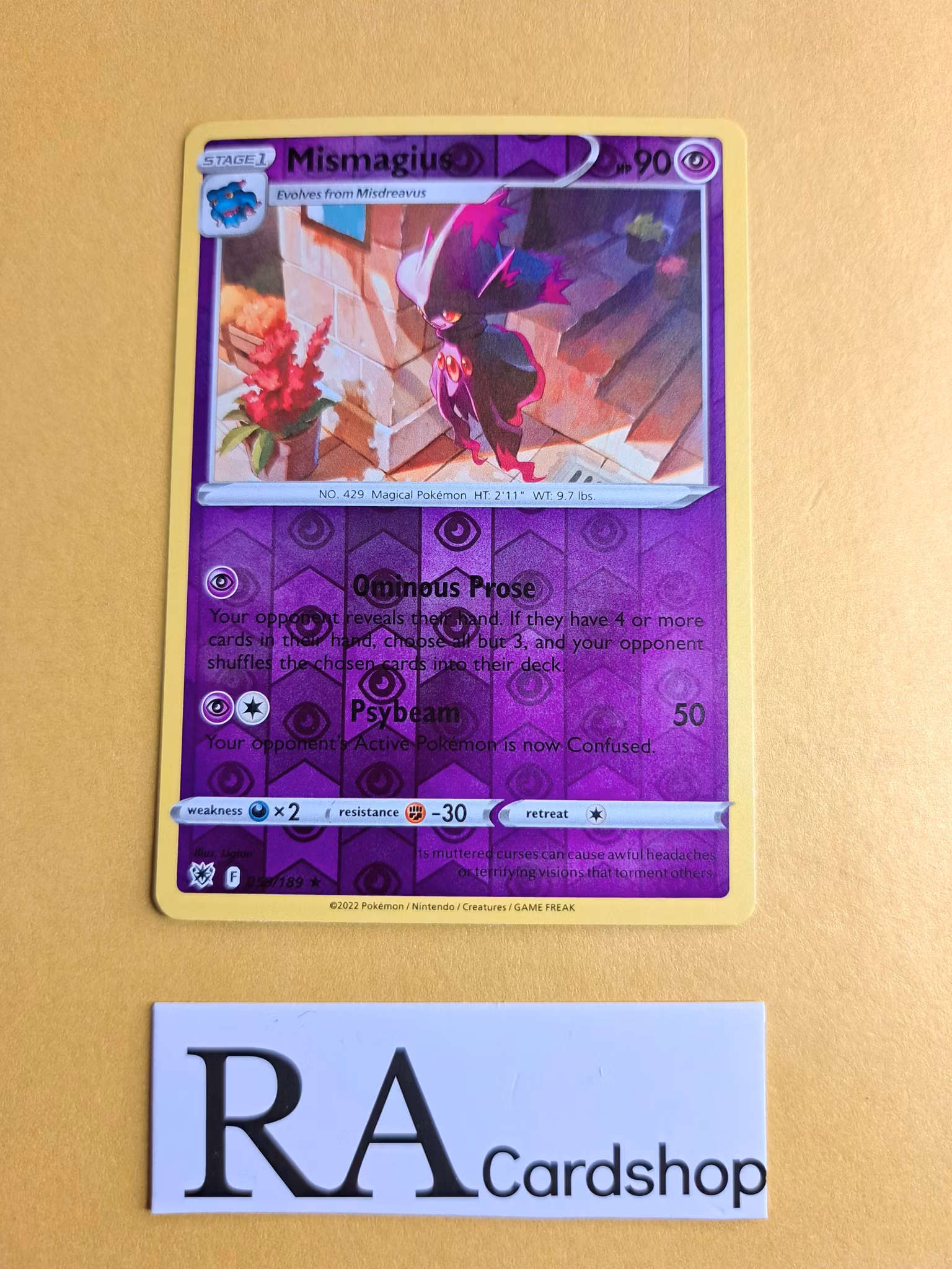 Mismagius Reverse Holo Rare 059/189 Astral Radiance Pokemon