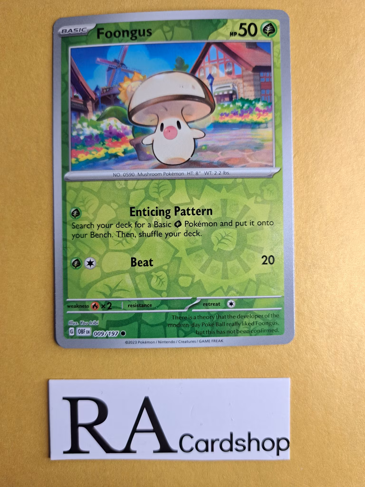 Foongus Reverse Holo Common 009/197 Obsidian Flames Pokemon