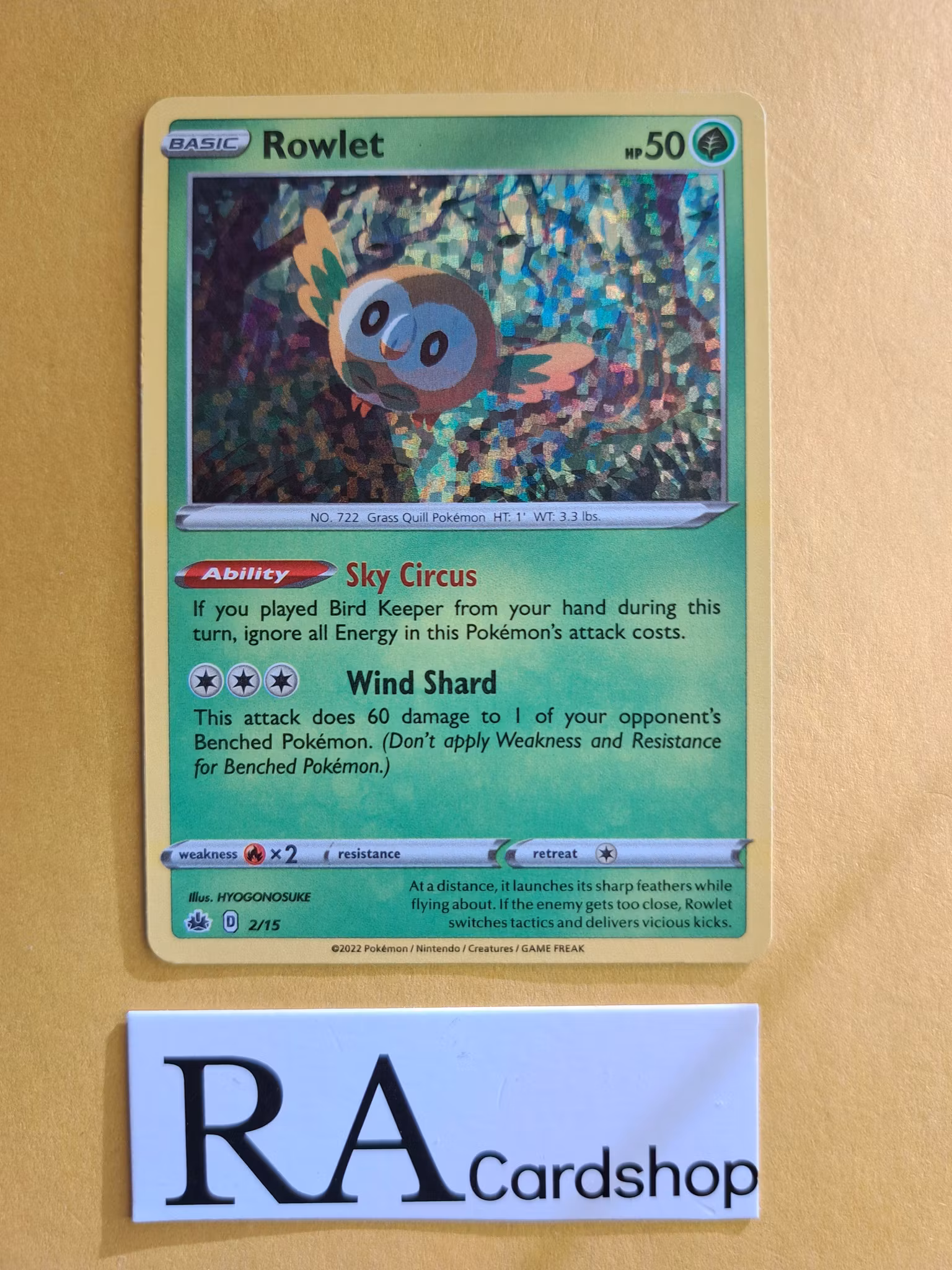 Rowlet Holo 2/15 2022 McDonalds Promos Pokemon