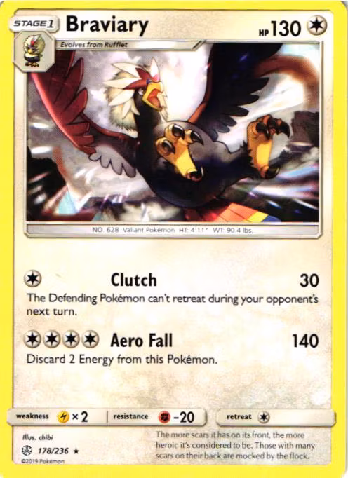 Braviary Uncommon 178/236 Cosmic Eclipse Pokemon