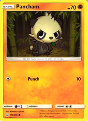 Pancham Common 119/236 Cosmic Eclipse Pokemon