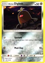 Alolan Diglett Common 86/149 Sun & Moon Pokemon