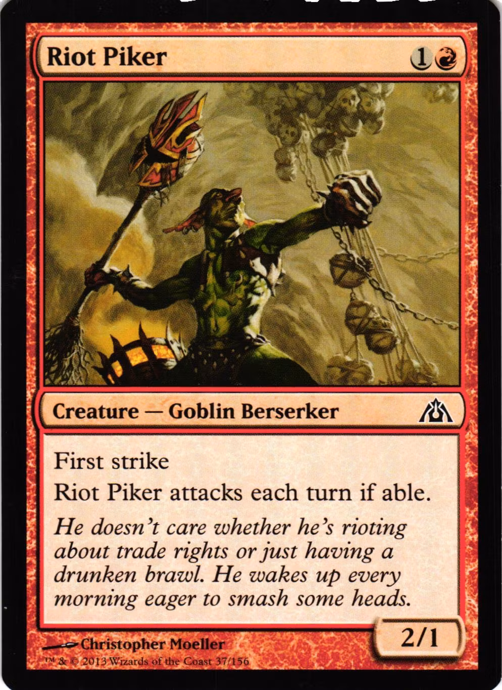 Riot Piker Common 37/156 Dragons Maze (DGM) Magic the Gathering
